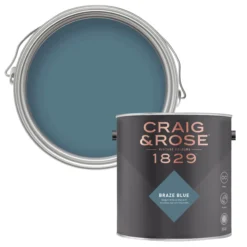 Craig & Rose 1829 Braze Blue Chalky Emulsion Paint, 2.5L