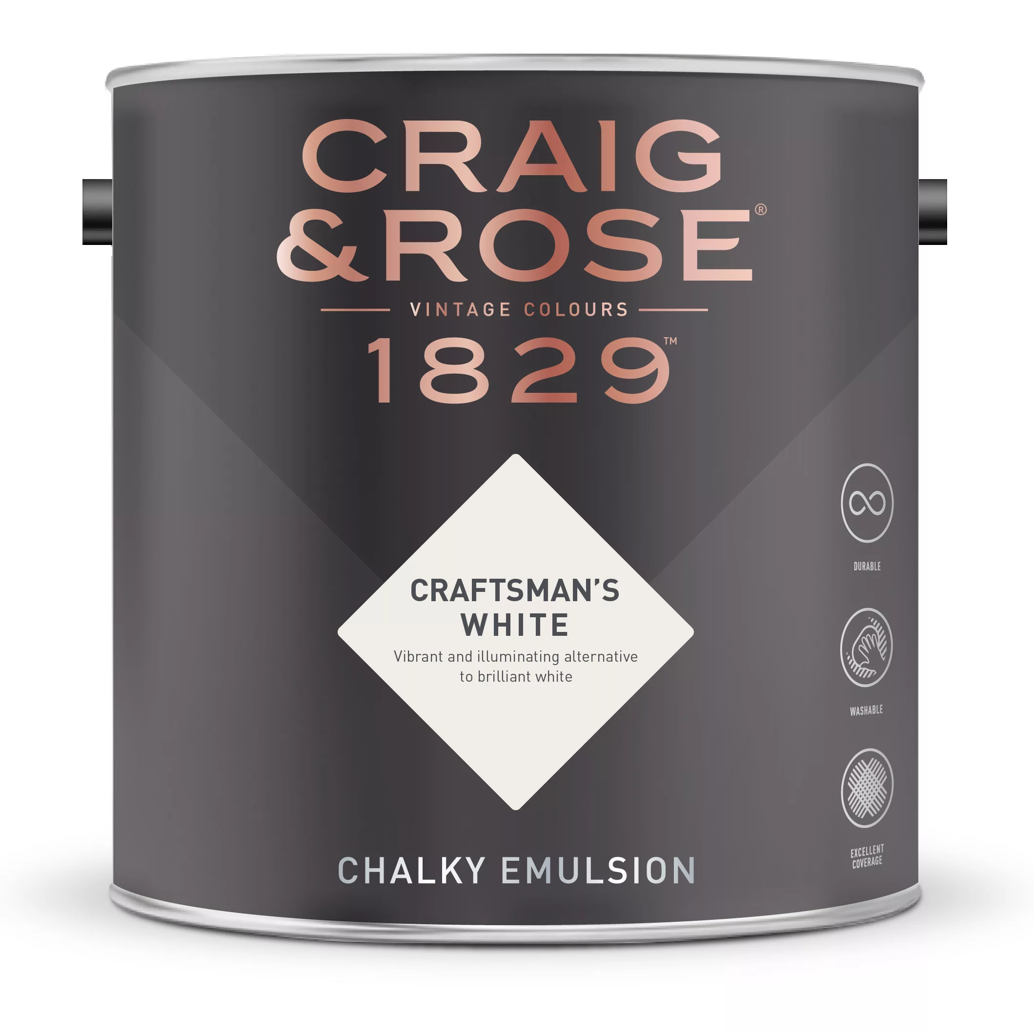 Craig & Rose 1829 Craftsman's White Chalky Emulsion paint, 2.5L Craig & Rose 1829 Craftsman's White Chalky Emulsion Paint, 2.5L -Home Paint Store craig rose 1829 craftsman s white chalky emulsion paint 2 5l5036211061672 08c bq