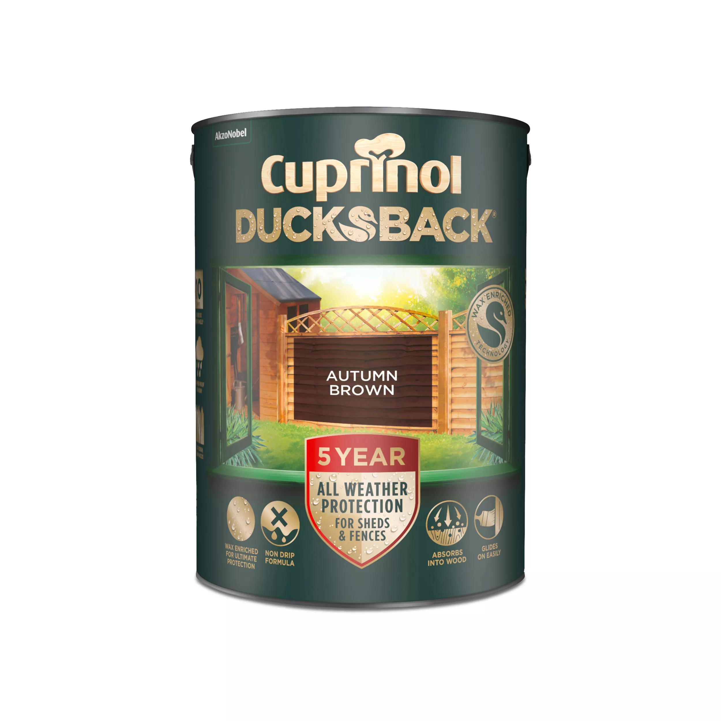 Cuprinol 5 year ducksback Autumn brown Fence & shed Treatment, 5L Cuprinol 5 Year Ducksback Autumn Brown Fence & Shed Treatment, 5L -Home Paint Store cuprinol 5 year ducksback autumn brown fence shed treatment 5l5010212503003 08c bq