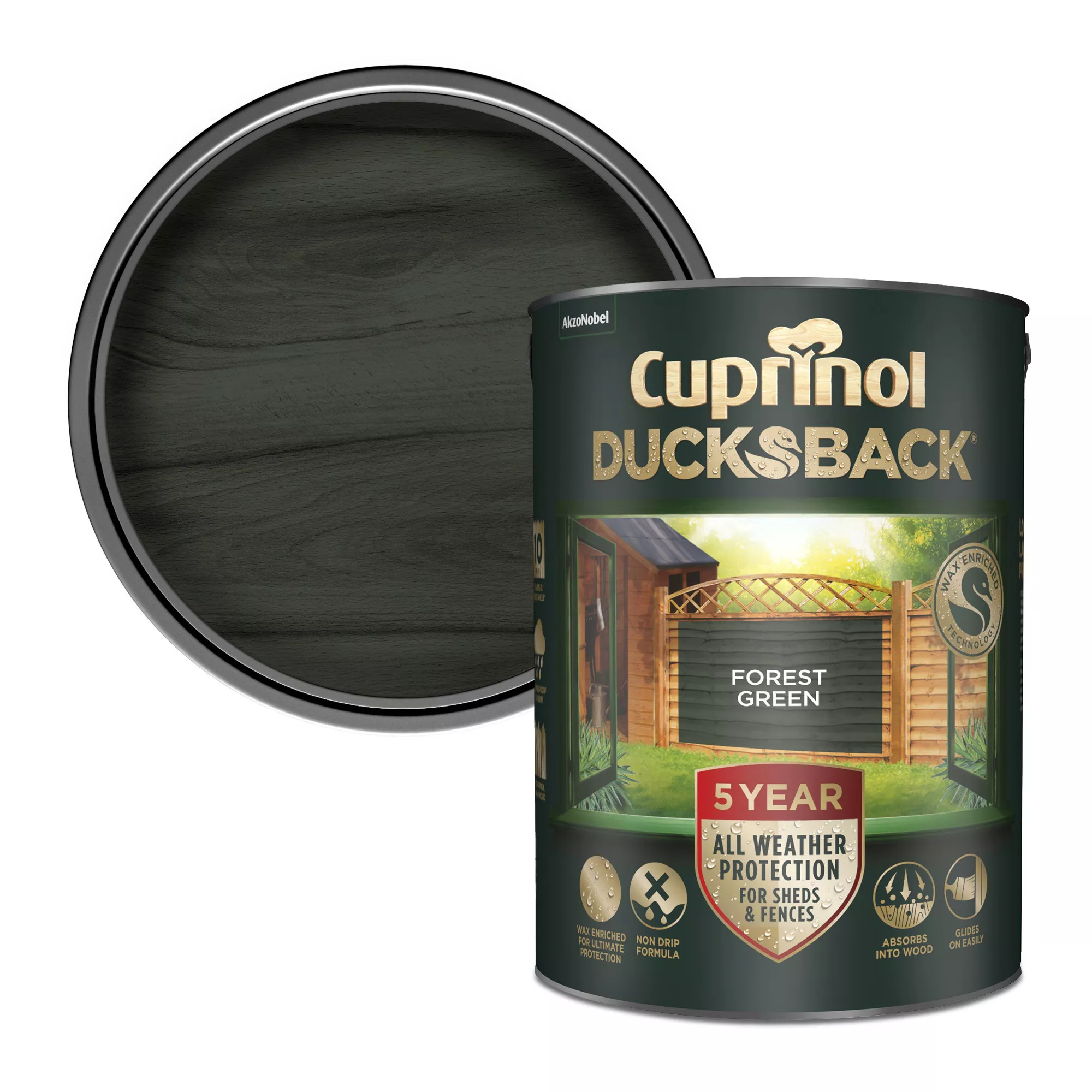 Cuprinol 5 year ducksback Forest green Fence & shed Treatment, 5L Cuprinol 5 Year Ducksback Forest Green Fence & Shed Treatment, 5L -Home Paint Store cuprinol 5 year ducksback forest green fence shed treatment 5l5010368017447 02c bq