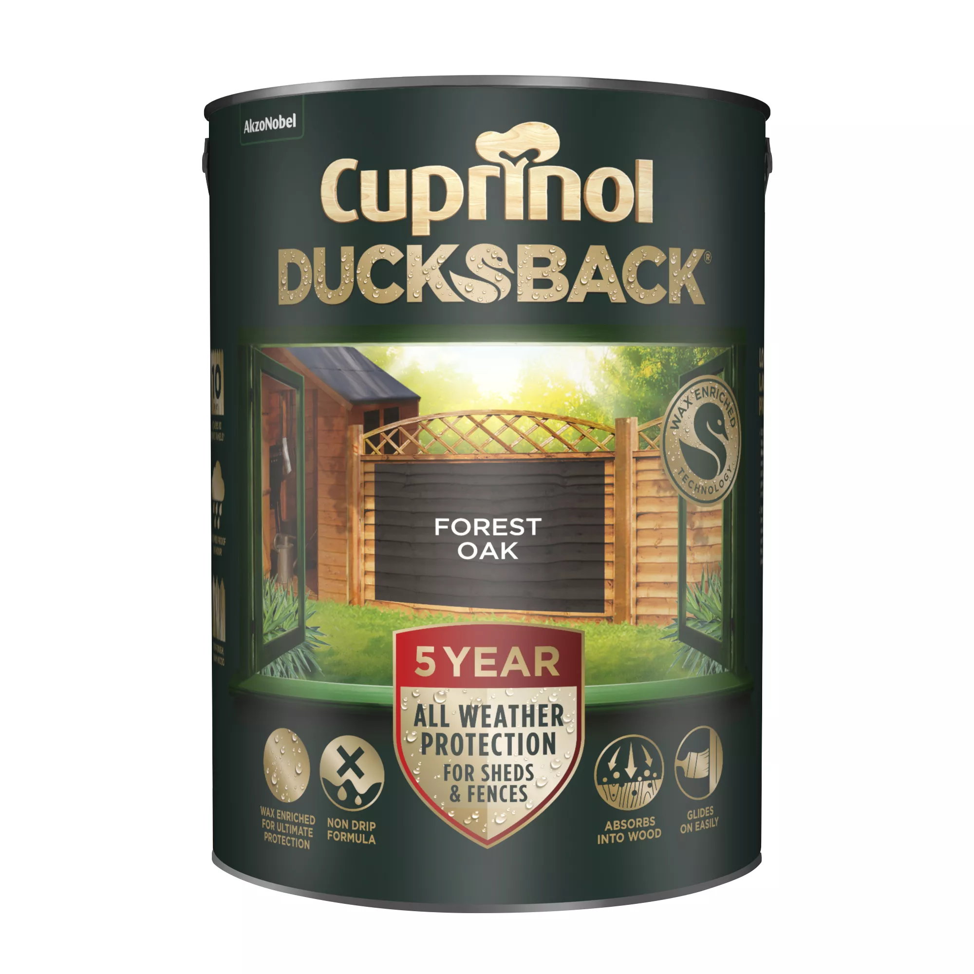 Cuprinol 5 year ducksback Forest oak Fence & shed Treatment, 5L Cuprinol 5 Year Ducksback Forest Oak Fence & Shed Treatment, 5L -Home Paint Store cuprinol 5 year ducksback forest oak fence shed treatment 5l5010368017249 04c bq