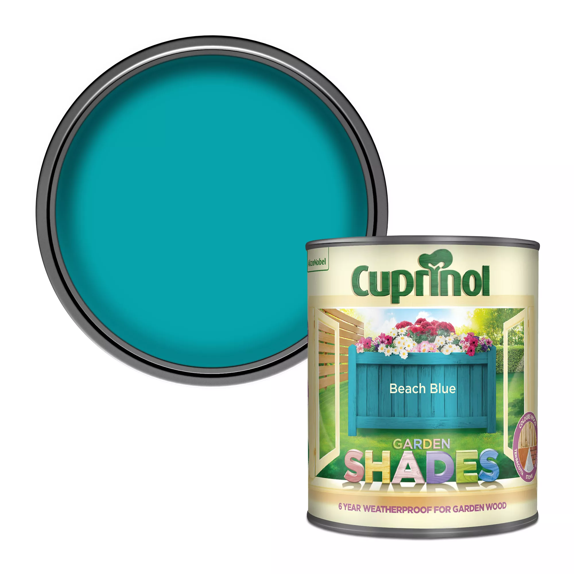 Cuprinol Garden Shades Beach Blue Matt Multi-surface Exterior Wood Paint, 1L