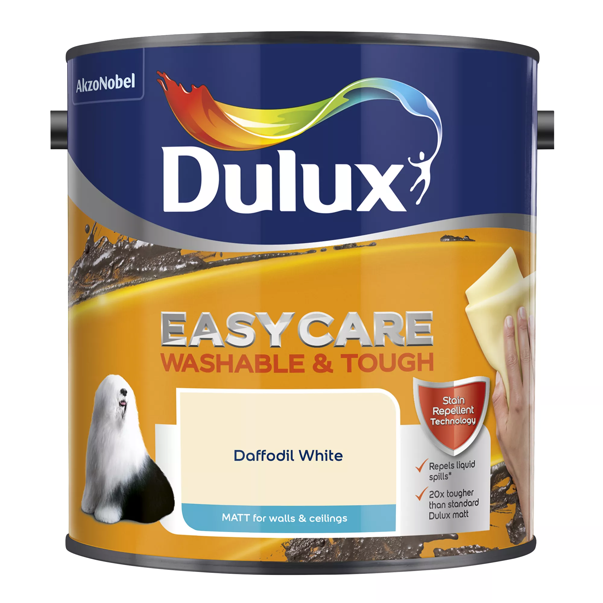 Dulux Easycare Daffodil white Matt Emulsion paint, 2.5L Dulux Easycare Daffodil White Matt Emulsion Paint, 2.5L -Home Paint Store dulux easycare daffodil white matt emulsion paint 2 5l5010212640401 08c bq