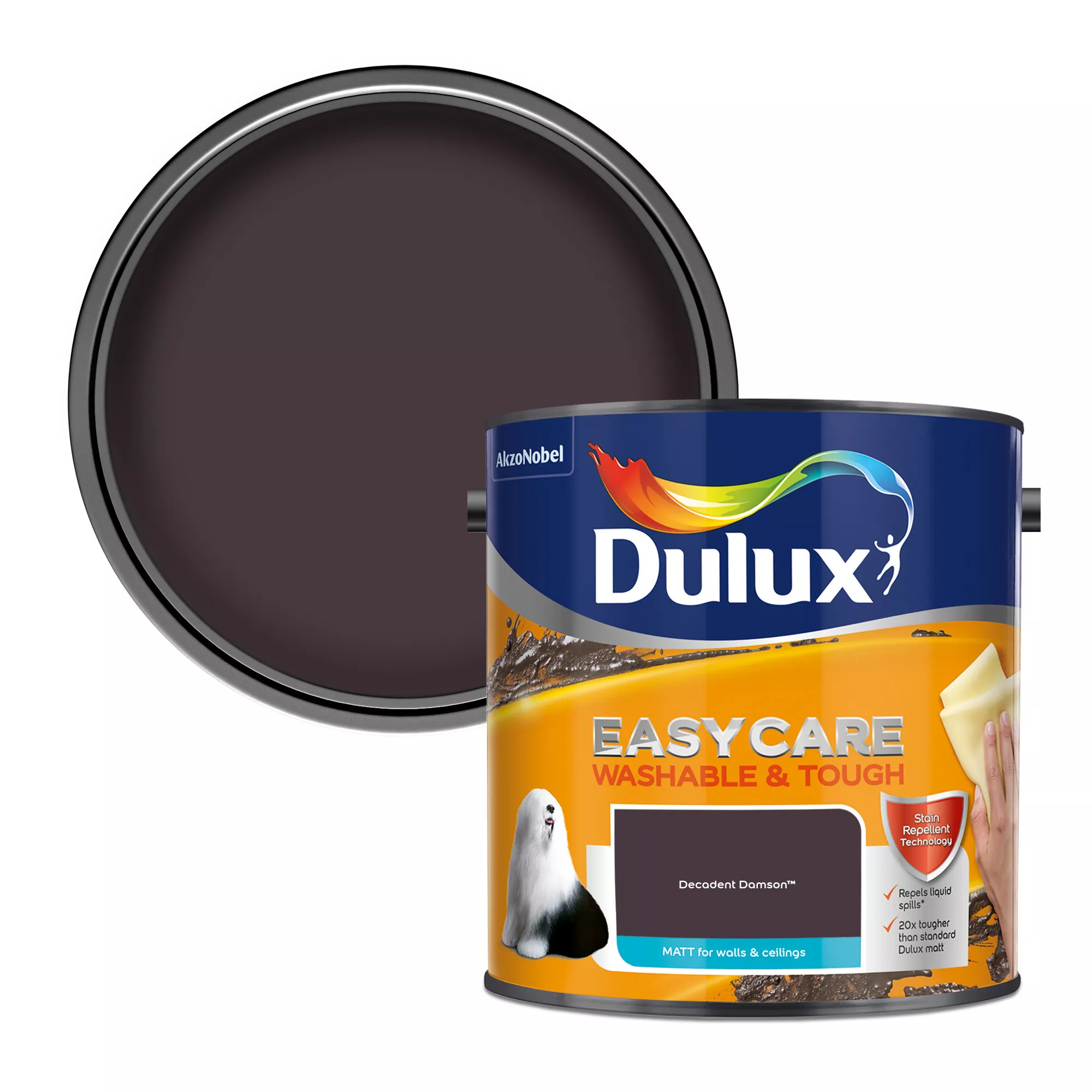 Dulux Easycare Washable & Tough Decadent Damson Matt Wall paint, 2.5L Dulux Easycare Washable & Tough Decadent Damson Matt Wall Paint, 2.5L -Home Paint Store dulux easycare washable tough decadent damson matt wall paint 2 5l5010212658628 02c bq