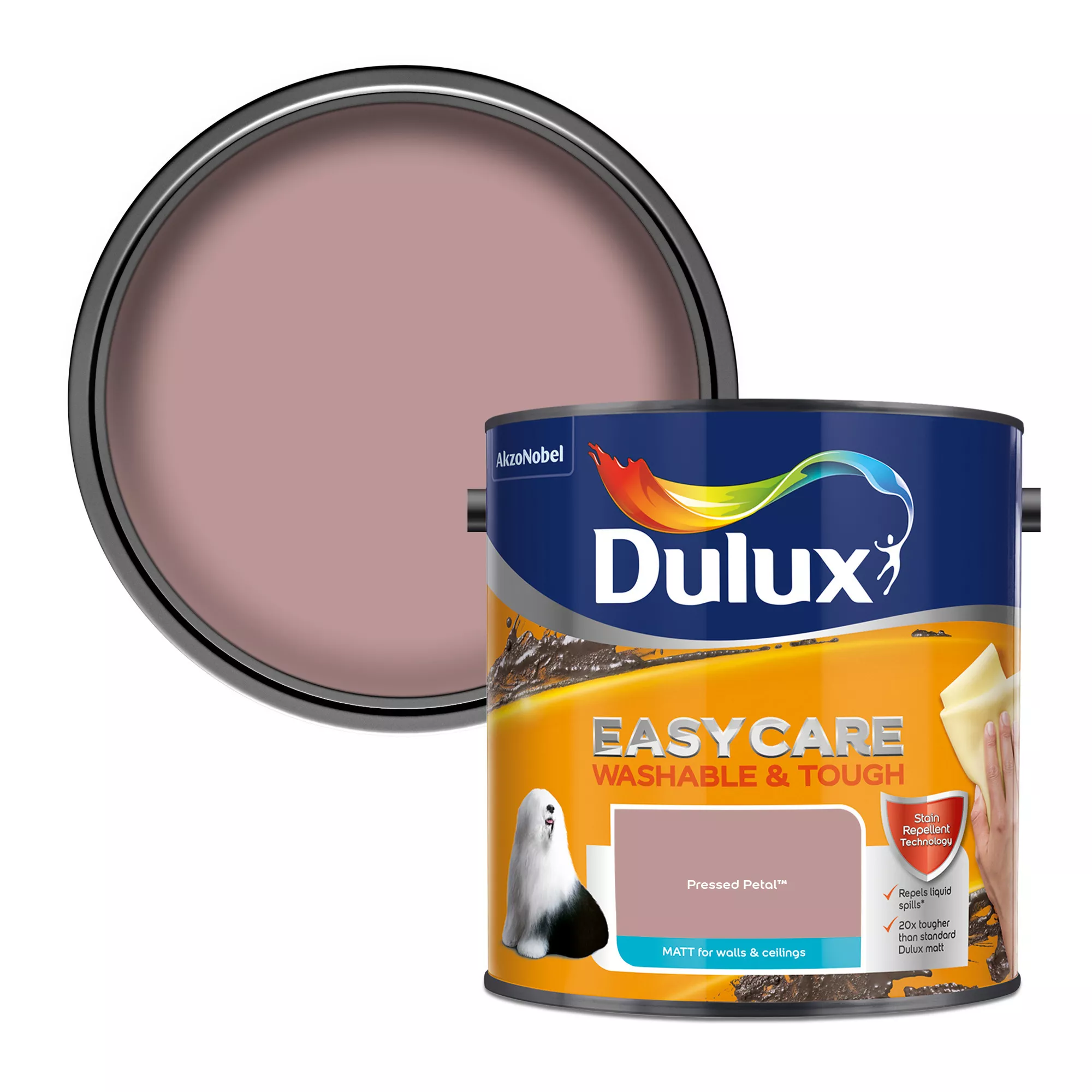 Dulux Easycare Washable & Tough Pressed Petal Matt Wall paint, 2.5L Dulux Easycare Washable & Tough Pressed Petal Matt Wall Paint, 2.5L -Home Paint Store dulux easycare washable tough pressed petal matt wall paint 2 5l5010212658581 02c bq