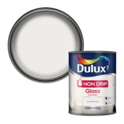 Dulux Non-drip Pure Brilliant White Gloss Metal & Wood Paint, 750ml