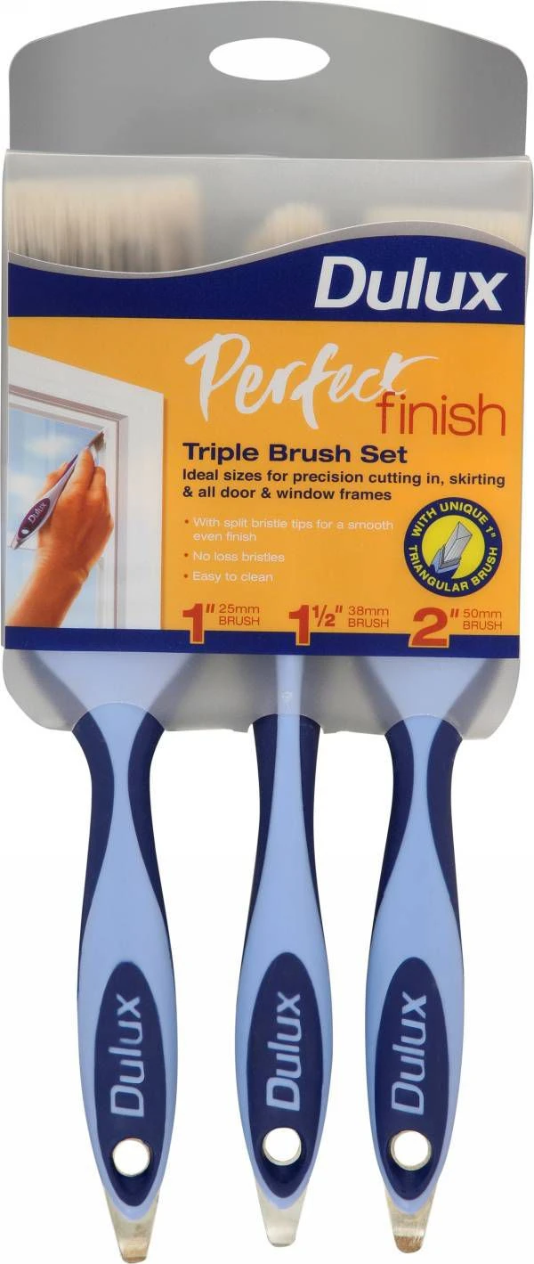 Dulux Perfect finish Paint brush, Pack of 3 Dulux Perfect Finish Paint Brush, Pack Of 3 -Home Paint Store dulux perfect finish paint brush pack of 35010212522400 01bq