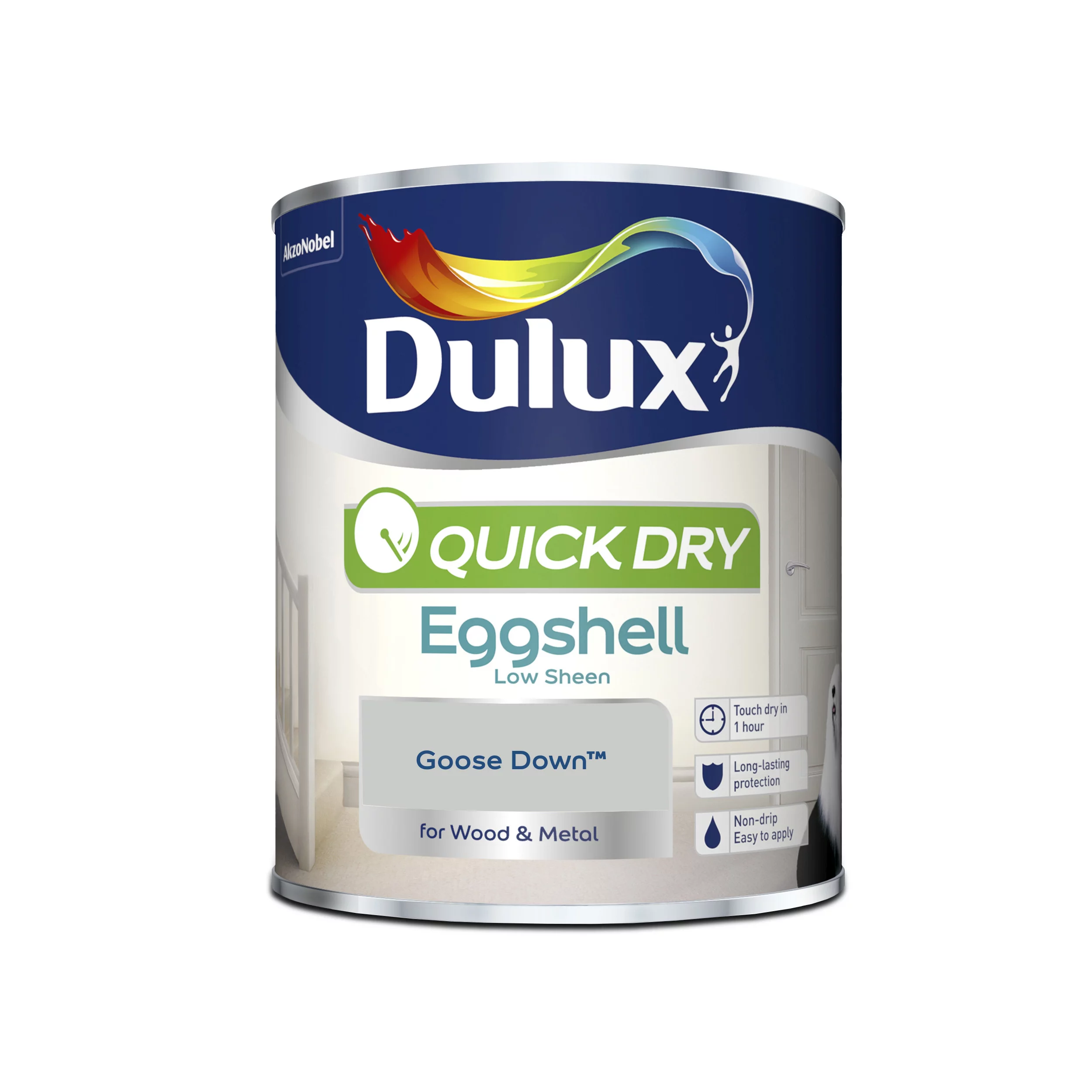 Dulux Quick dry Goose down Eggshell Metal & wood paint, 750ml Dulux Quick Dry Goose Down Eggshell Metal & Wood Paint, 750ml -Home Paint Store dulux quick dry goose down eggshell metal wood paint 750ml5010212651186 08c bq