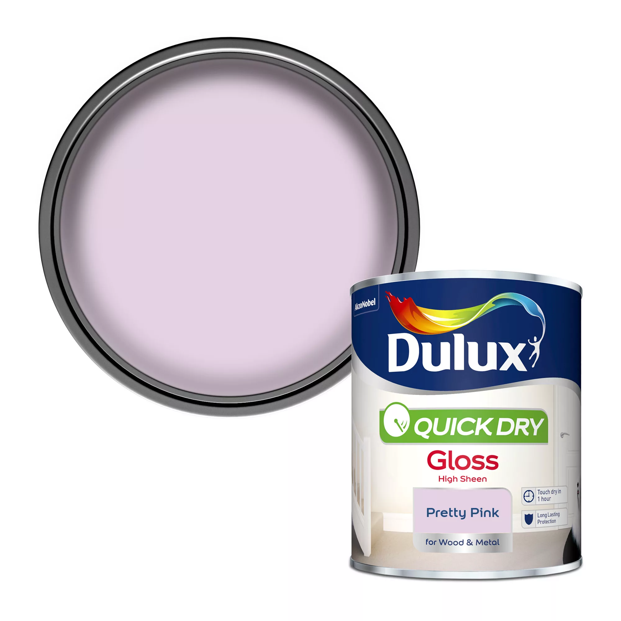 Dulux Quick dry Pretty pink Gloss Metal & wood paint, 750ml Dulux Quick Dry Pretty Pink Gloss Metal & Wood Paint, 750ml -Home Paint Store dulux quick dry pretty pink gloss metal wood paint 750ml5010212651070 02c bq
