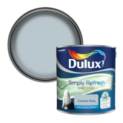 Dulux Simply Refresh One Coat Coastal Grey Matt Wall Paint, 2.5L