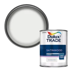 Dulux Trade Pure Brilliant White Satinwood Metal & Wood Paint, 1L