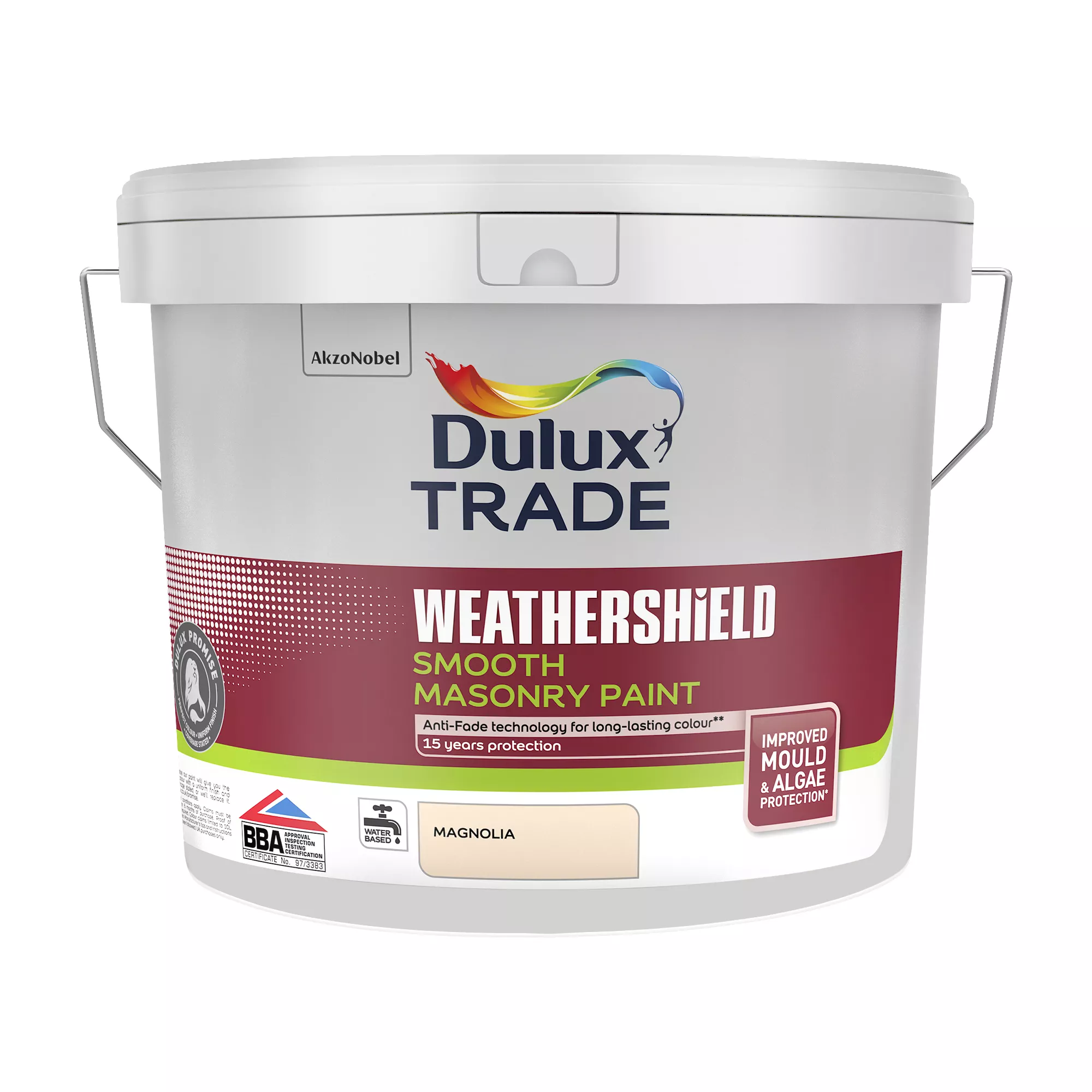 Dulux Trade Weathershield Magnolia Smooth Masonry paint, 10L Tin Dulux Trade Weathershield Magnolia Smooth Masonry Paint, 10L Tin -Home Paint Store dulux trade weathershield magnolia smooth masonry paint 10l tin5010212661055 02c bq