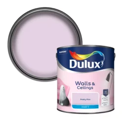 Dulux Walls & Ceilings Pretty Pink Matt Emulsion Paint, 2.5L