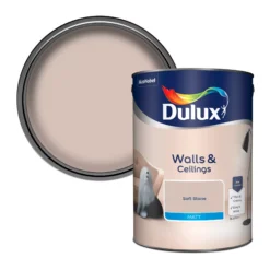 Dulux Walls & Ceilings Soft Stone Matt Emulsion Paint, 5L