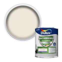 Dulux Weathershield Almond White Satinwood Multi-surface Paint, 750ml