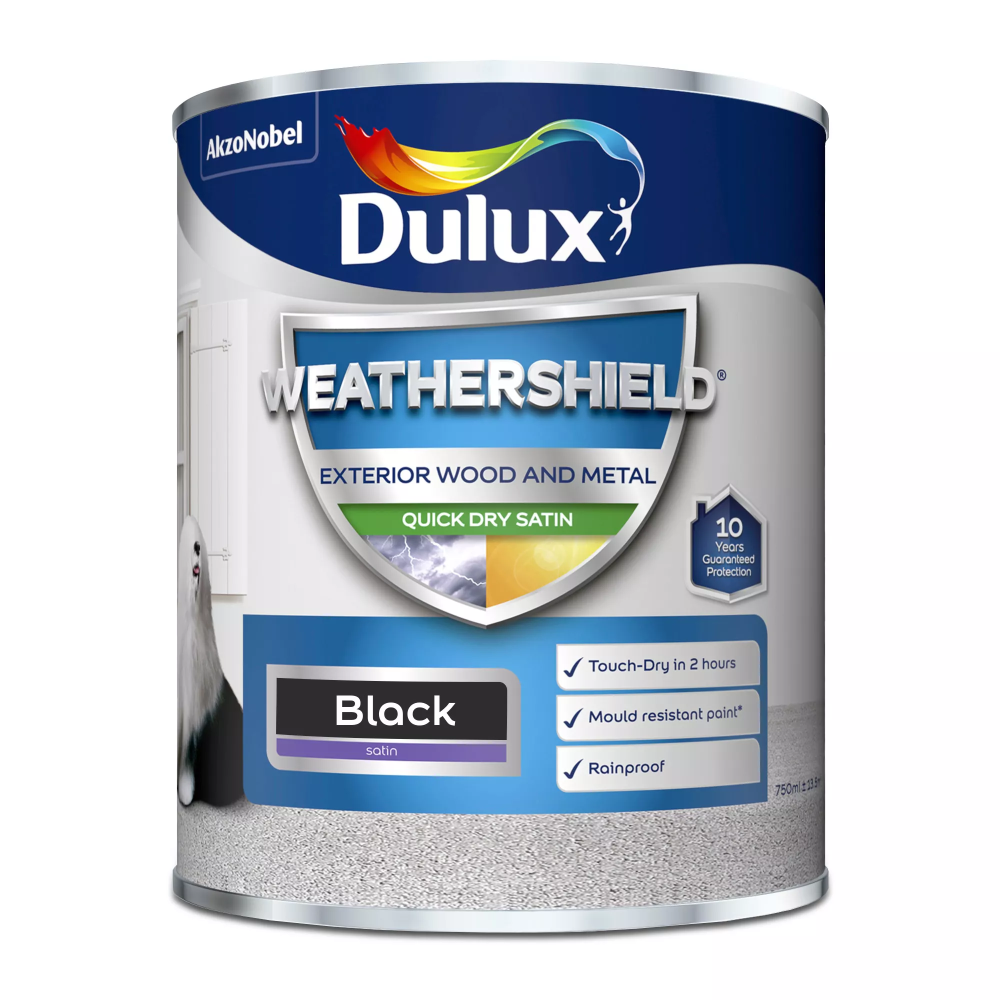 Dulux Weathershield Black Satinwood Exterior Metal & wood paint, 750ml Dulux Weathershield Black Satinwood Exterior Metal & Wood Paint, 750ml -Home Paint Store dulux weathershield black satinwood exterior metal wood paint 750ml5010212494264 08c bq