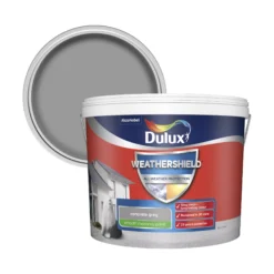 Dulux Weathershield Concrete Grey Smooth Matt Masonry Paint, 10L