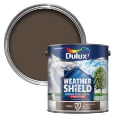 Dulux Weathershield Conker Gloss Exterior Metal & Wood Paint, 2.5L