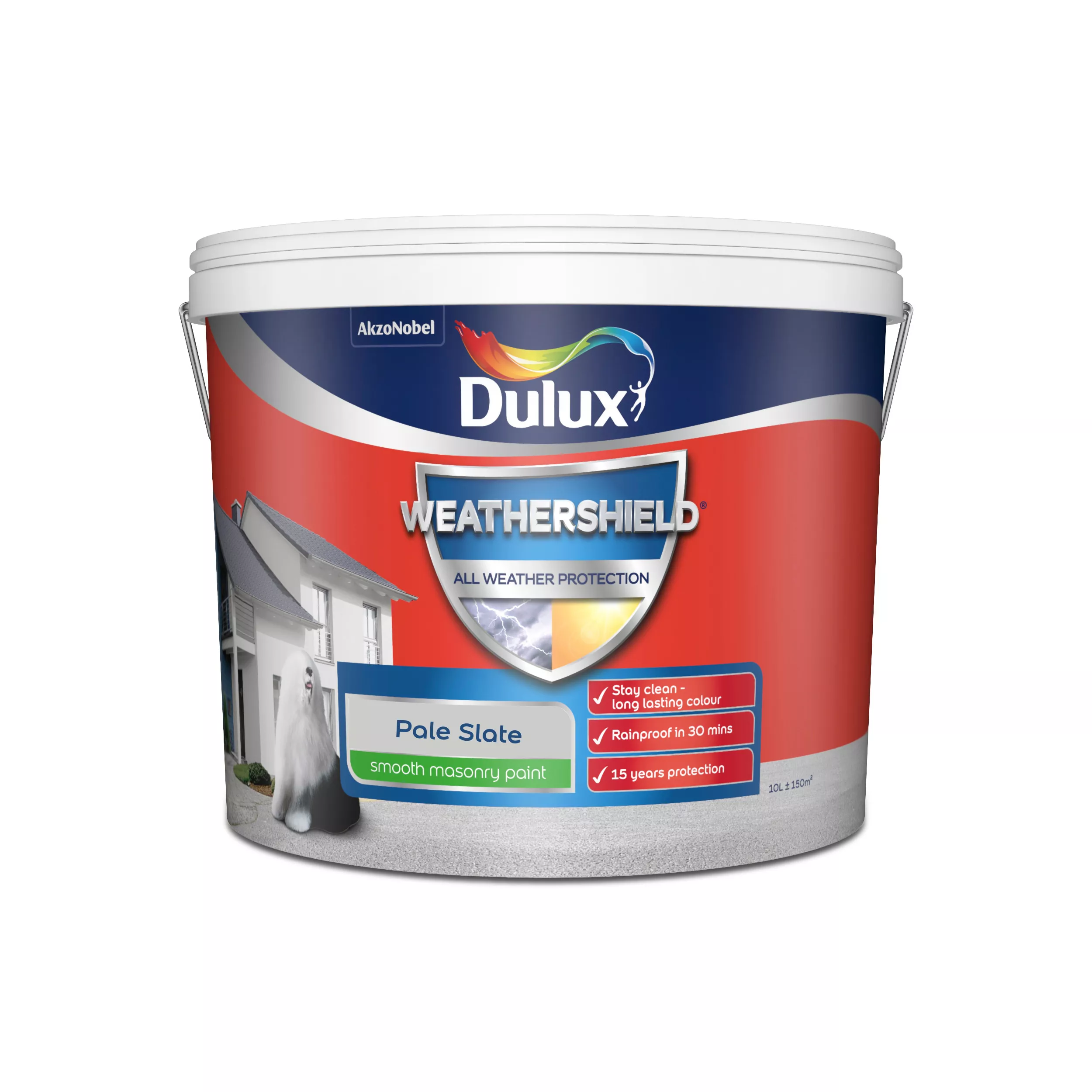 Dulux Weathershield Pale slate Smooth Matt Masonry paint, 10L Dulux Weathershield Pale Slate Smooth Matt Masonry Paint, 10L -Home Paint Store dulux weathershield pale slate smooth matt masonry paint 10l5010212648100 08c bq