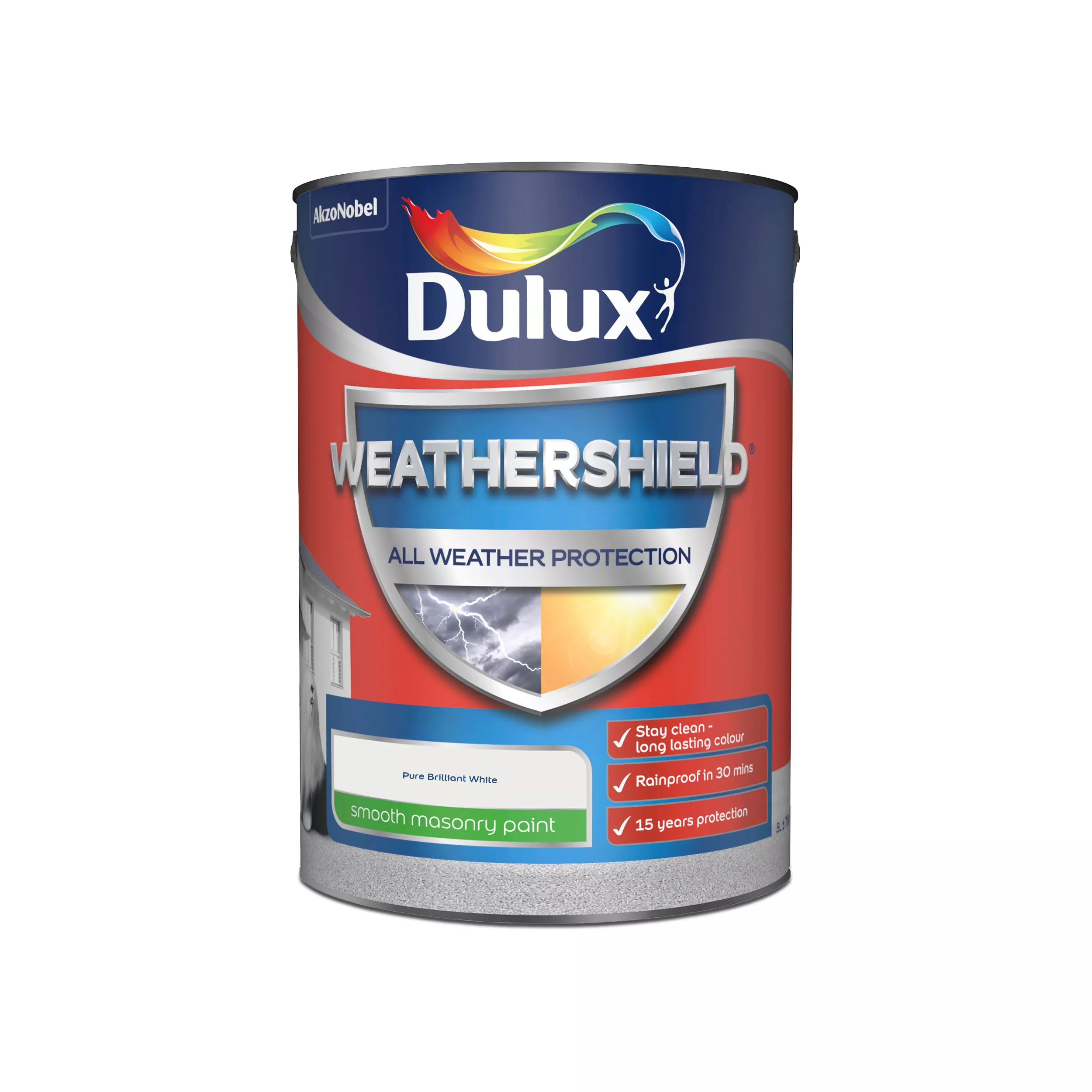 Dulux Weathershield Pure brilliant white Smooth Matt Masonry paint, 5L Dulux Weathershield Pure Brilliant White Smooth Matt Masonry Paint, 5L -Home Paint Store dulux weathershield pure brilliant white smooth matt masonry paint 5l5010212644430 08c bq