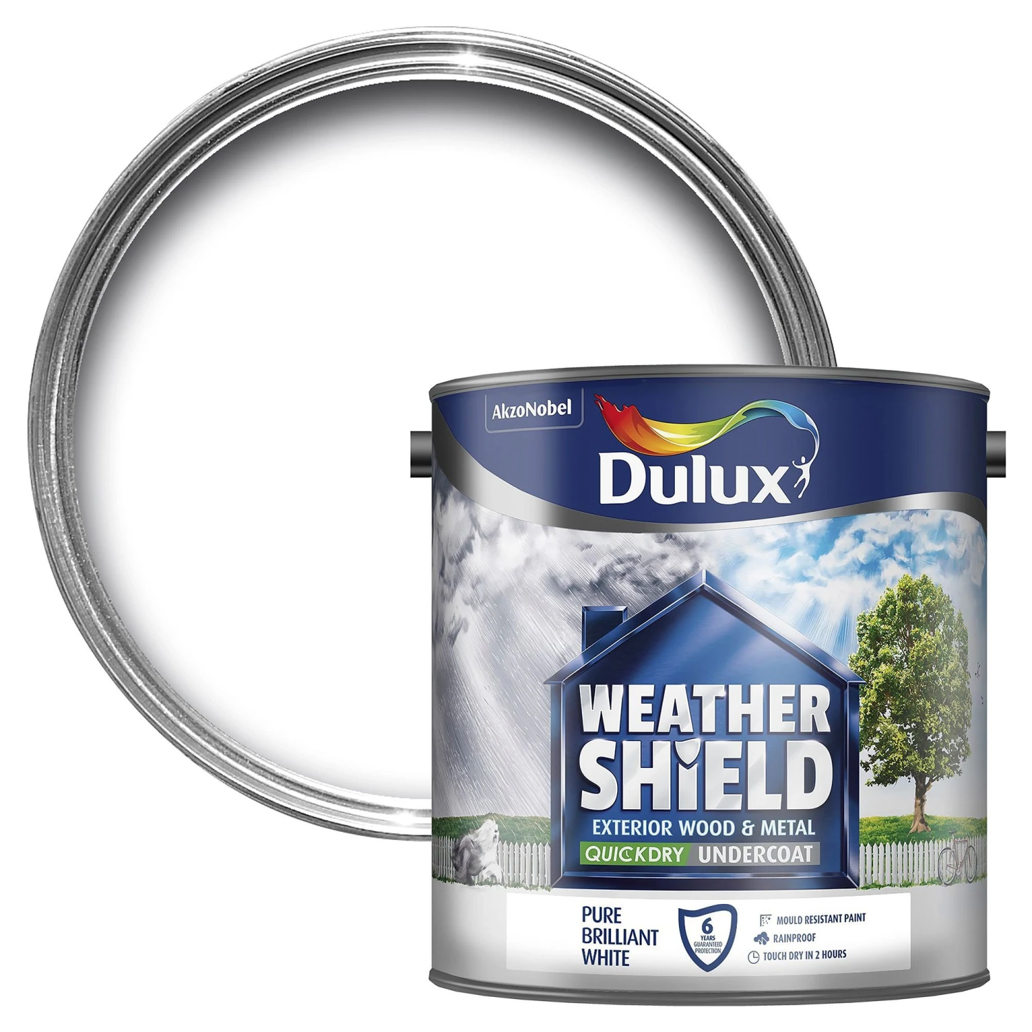 Dulux Weathershield White Wood Undercoat, 2.5L Dulux Weathershield White Wood Undercoat, 2.5L -Home Paint Store dulux weathershield white wood undercoat 2 5l5010212446782 02c bq