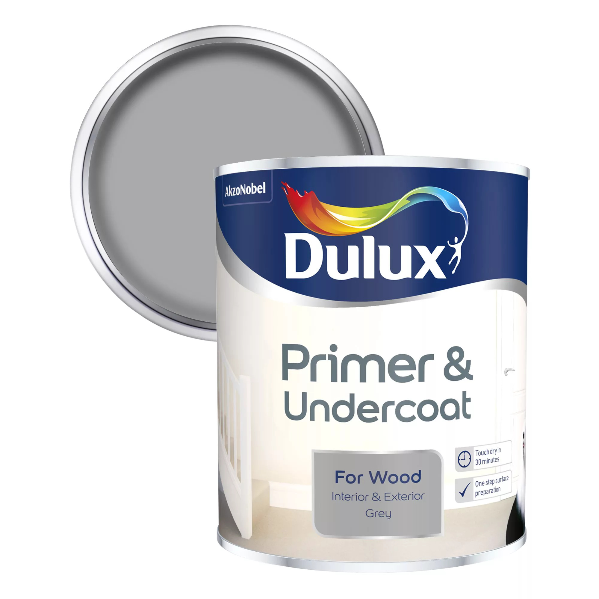 Dulux Wood Grey Wood Primer & undercoat, 750ml Dulux Wood Grey Wood Primer & Undercoat, 750ml -Home Paint Store dulux wood grey wood primer undercoat 750ml5010212641453 02c bq