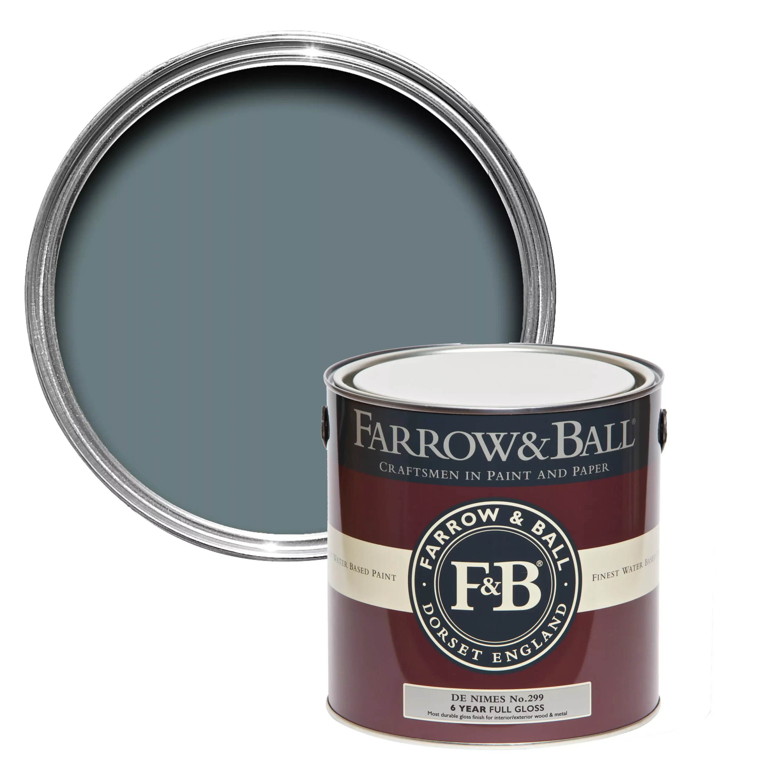 Farrow & Ball De nimes No.299 Gloss Metal & wood paint, 2.5L Farrow & Ball De Nimes No.299 Gloss Metal & Wood Paint, 2.5L -Home Paint Store farrow ball de nimes no 299 gloss metal wood paint 2 5l5051836052997 02c bq scaled