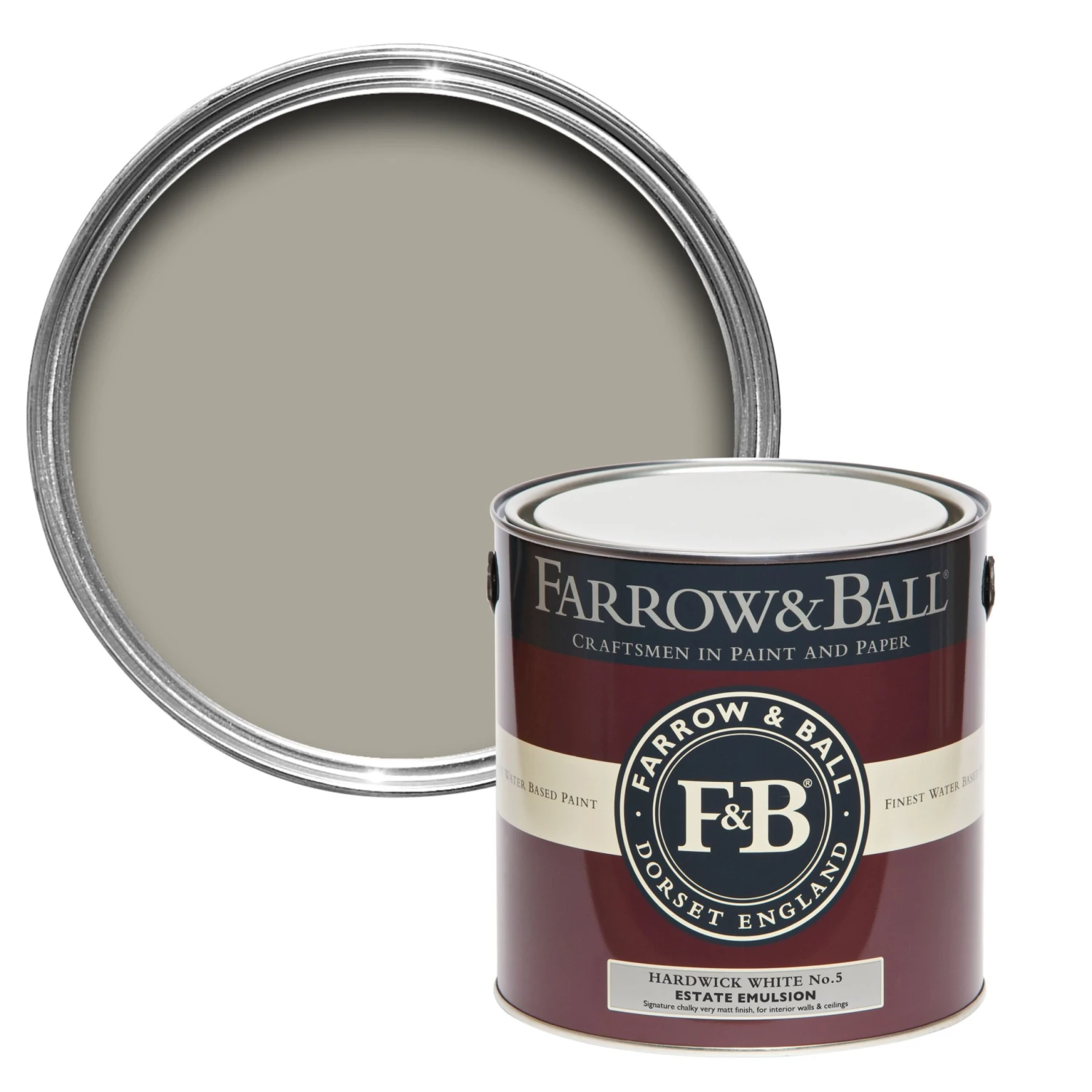 Farrow & Ball Estate Hardwick white No.5 Matt Emulsion paint, 2.5L Farrow & Ball Estate Hardwick White No.5 Matt Emulsion Paint, 2.5L -Home Paint Store farrow ball estate hardwick white no 5 matt emulsion paint 2 5l5029496020526 02c bq scaled