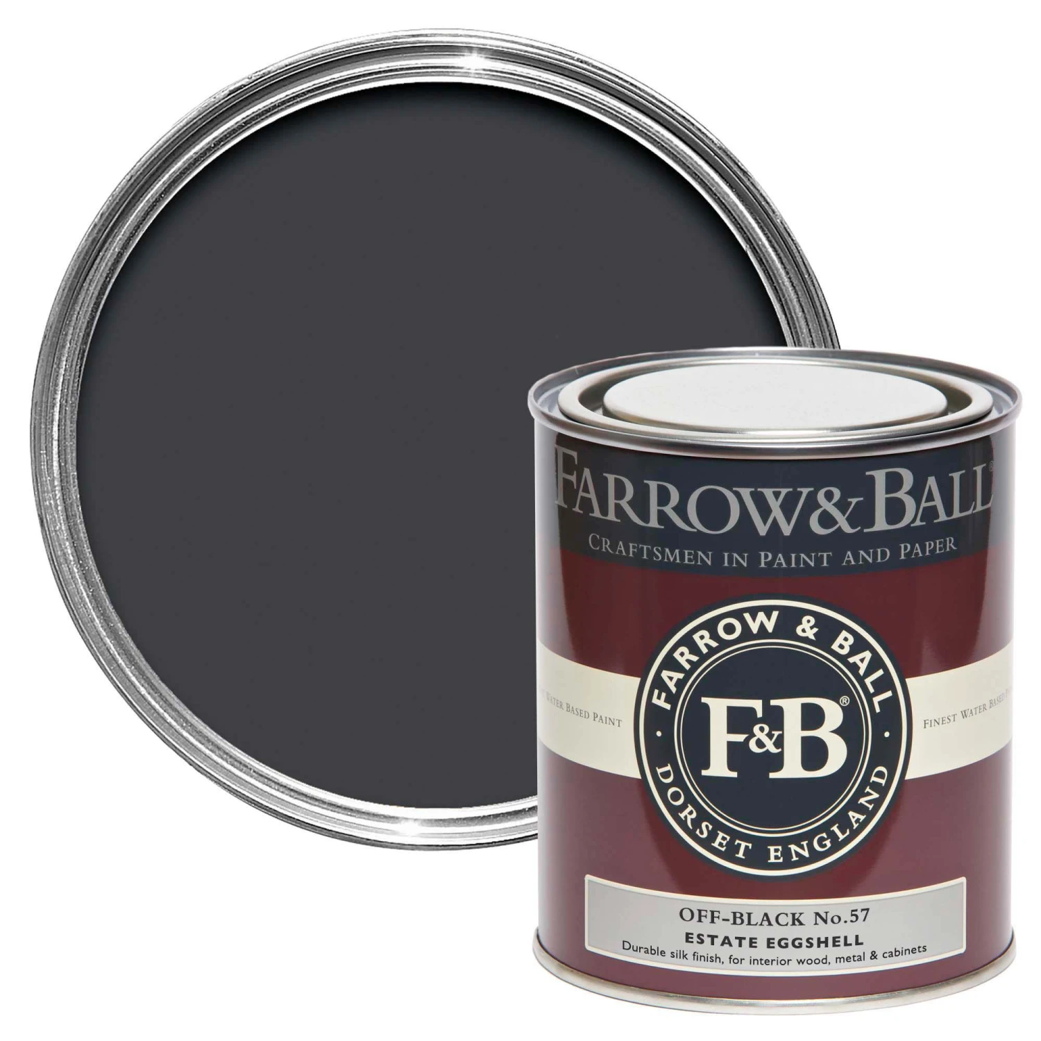 Farrow & Ball Estate Off-Black No.57 Eggshell Paint, 750ml Farrow & Ball Estate Off-Black No.57 Eggshell Paint, 750ml -Home Paint Store farrow ball estate off black no 57 eggshell paint 750ml5029496735772 02c bq