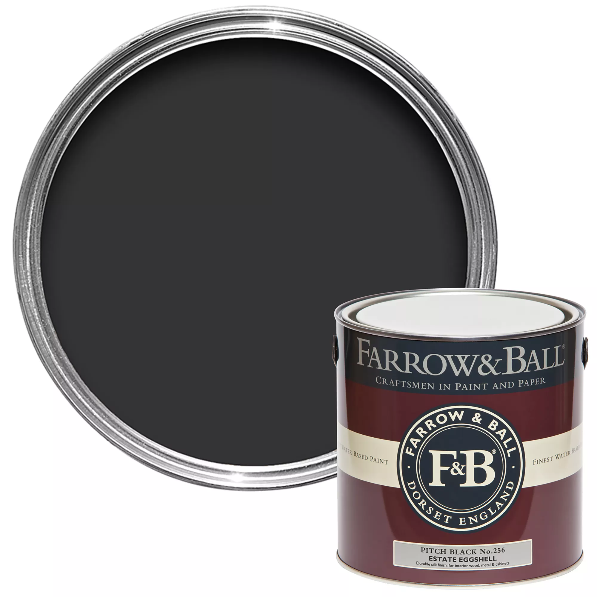 Farrow & Ball Estate Pitch Black No.256 Eggshell Paint, 2.5L Farrow & Ball Estate Pitch Black No.256 Eggshell Paint, 2.5L -Home Paint Store farrow ball estate pitch black no 256 eggshell paint 2 5l5029496755626 02c bq