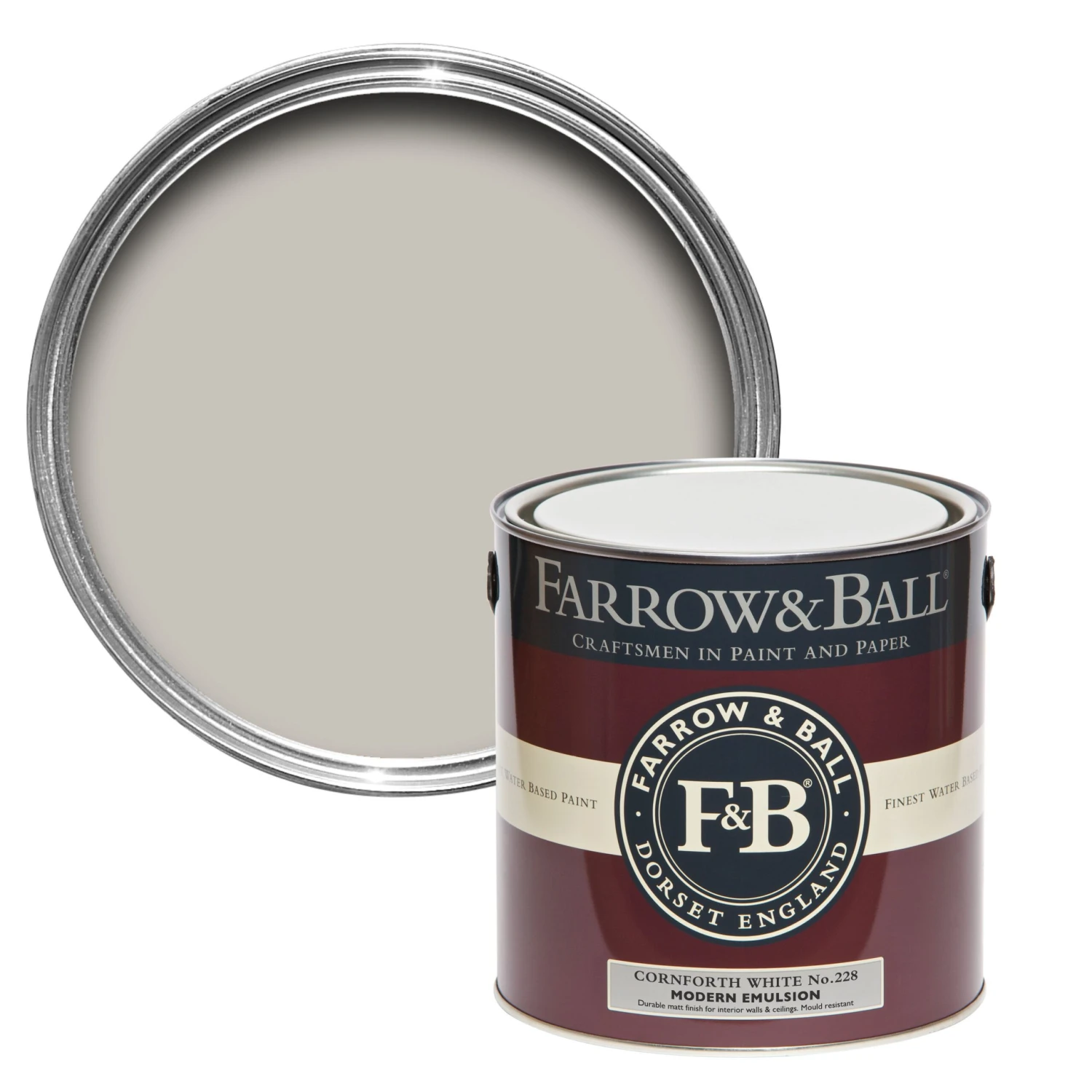 Farrow & Ball Modern Cornforth white No.228 Matt Emulsion paint, 2.5L Farrow & Ball Modern Cornforth White No.228 Matt Emulsion Paint, 2.5L -Home Paint Store farrow ball modern cornforth white no 228 matt emulsion paint 2 5l5029496292824 02c bq scaled
