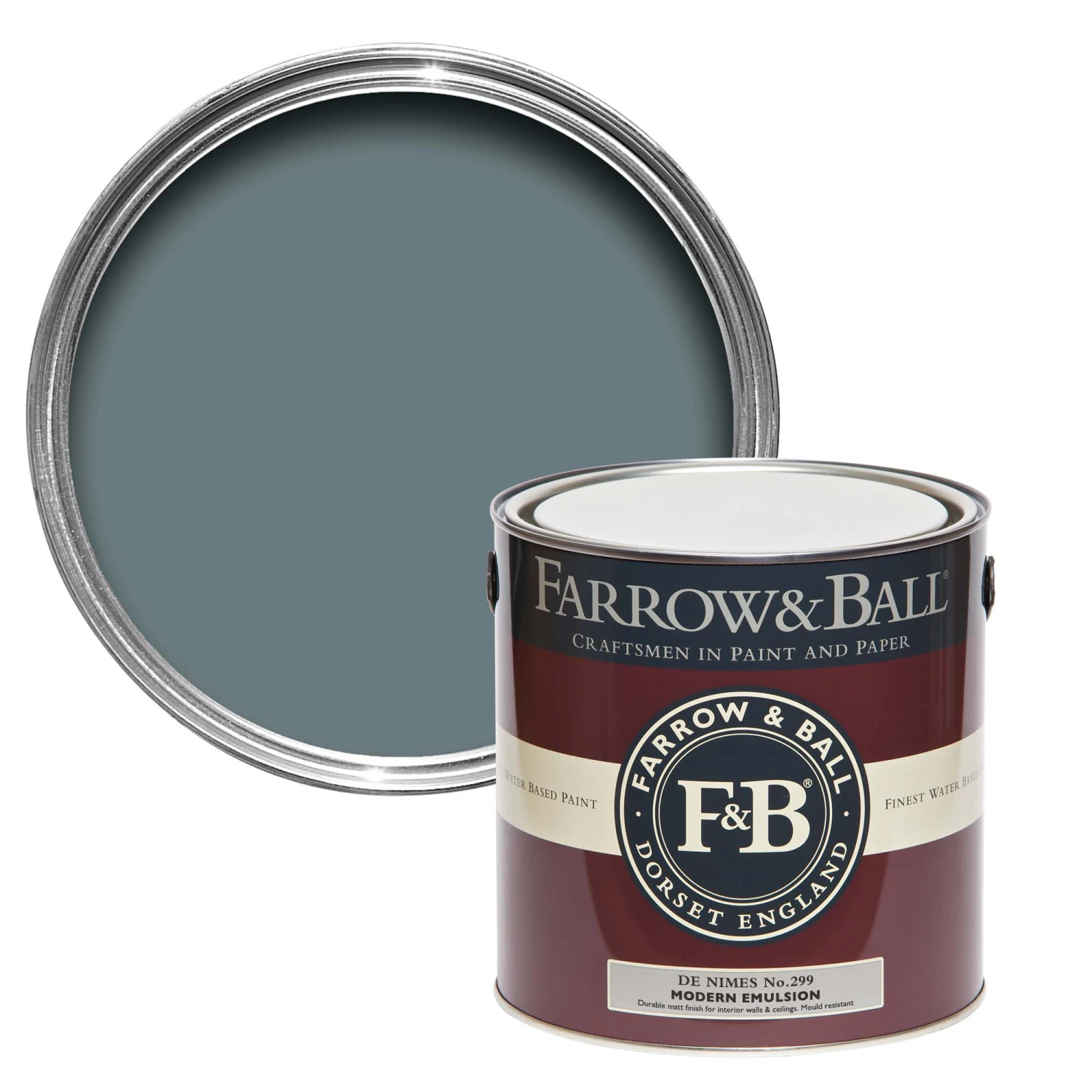 Farrow & Ball Modern De Nimes No.299 Matt Emulsion paint, 2.5L Farrow & Ball Modern De Nimes No.299 Matt Emulsion Paint, 2.5L -Home Paint Store farrow ball modern de nimes no 299 matt emulsion paint 2 5l5029496299922 02c bq