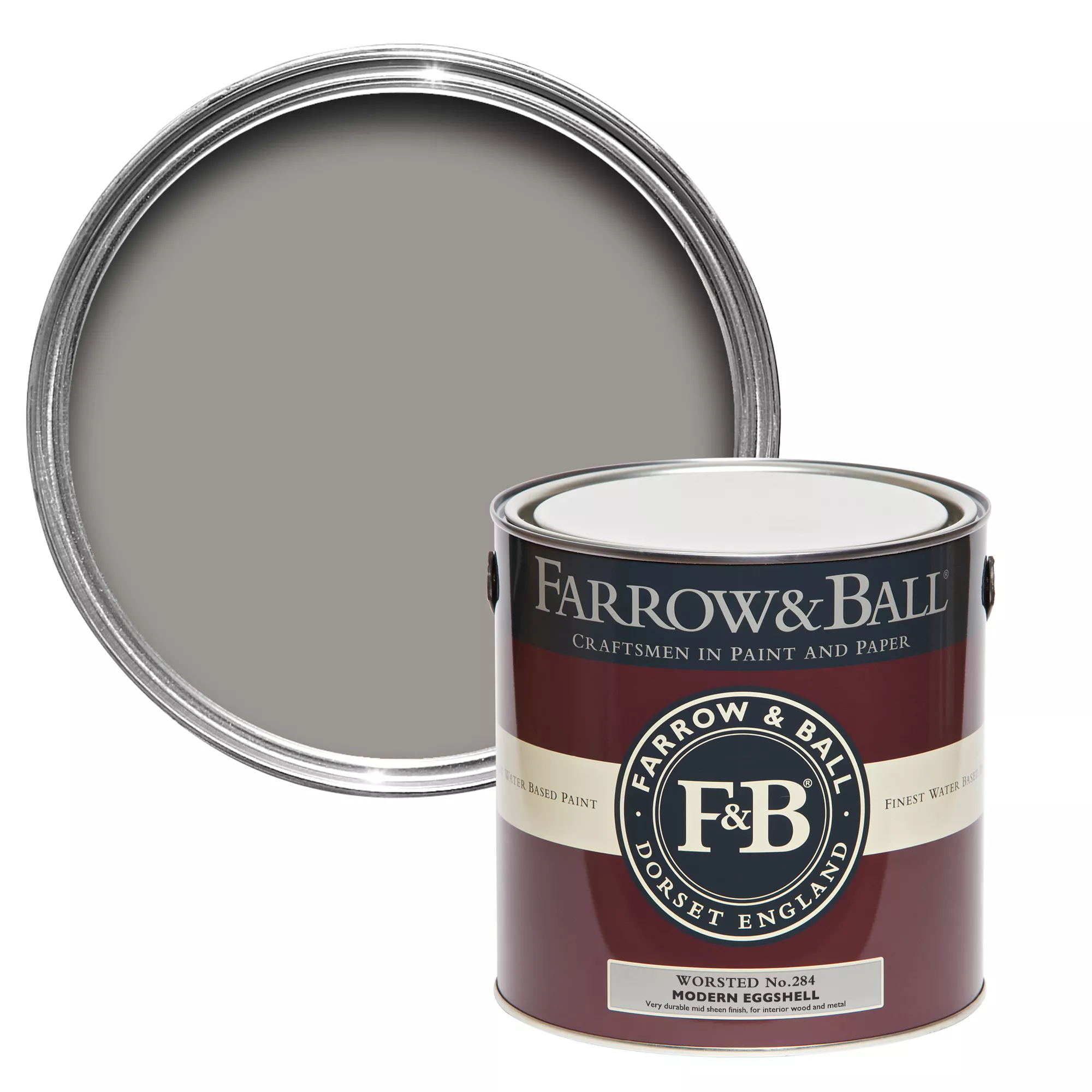 Farrow & Ball Modern Worsted No.284 Eggshell Paint, 2.5L Farrow & Ball Modern Worsted No.284 Eggshell Paint, 2.5L -Home Paint Store farrow ball modern worsted no 284 eggshell paint 2 5l5051836272845 02c bq