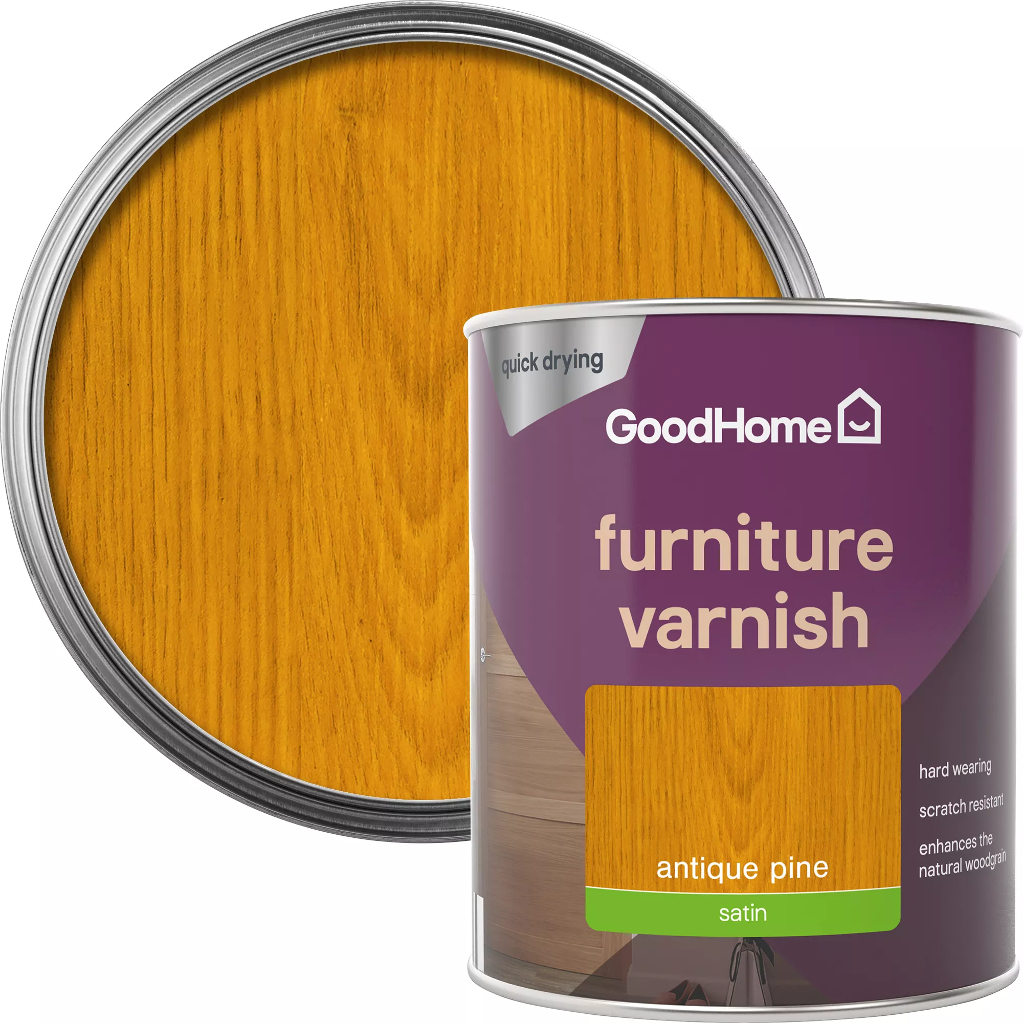 GoodHome Antique Pine Satin Multi-surface Furniture Wood varnish, 750ml GoodHome Antique Pine Satin Multi-surface Furniture Wood Varnish, 750ml -Home Paint Store goodhome antique pine satin multi surface furniture wood varnish 750ml5059340486857 21c