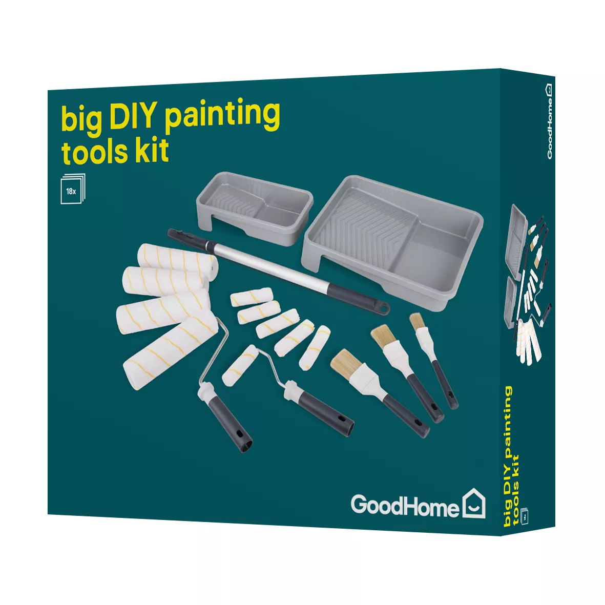 GoodHome Big box Micropoly Decorating set, 18 pieces GoodHome Big Box Micropoly Decorating Set, 18 Pieces -Home Paint Store goodhome big box micropoly decorating set 18 pieces5059340232195 01c