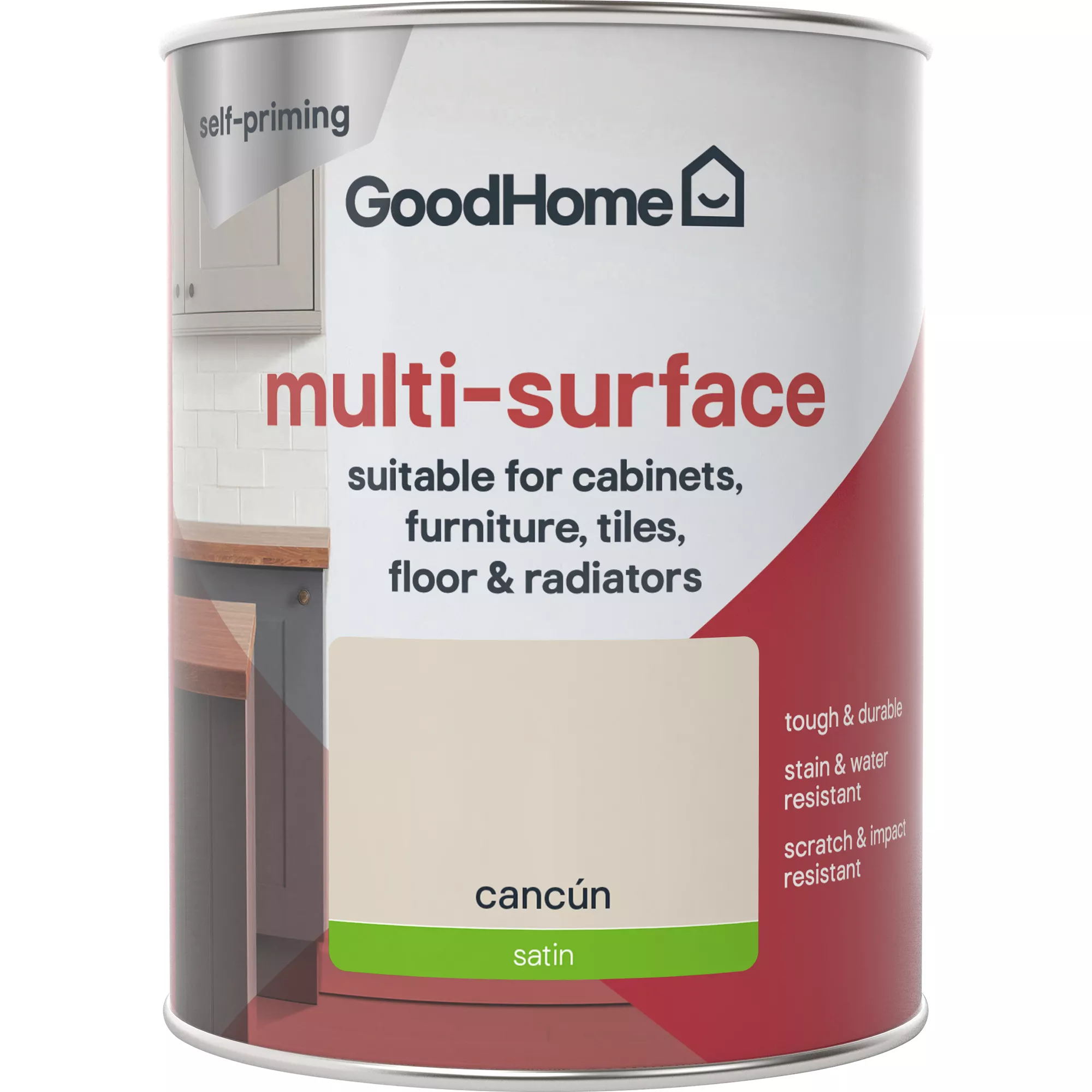 GoodHome Durable Cancun Satin Multi-surface paint, 750ml GoodHome Durable Cancun Satin Multi-surface Paint, 750ml -Home Paint Store goodhome durable cancun satin multi surface paint 750ml3663602585671 02c