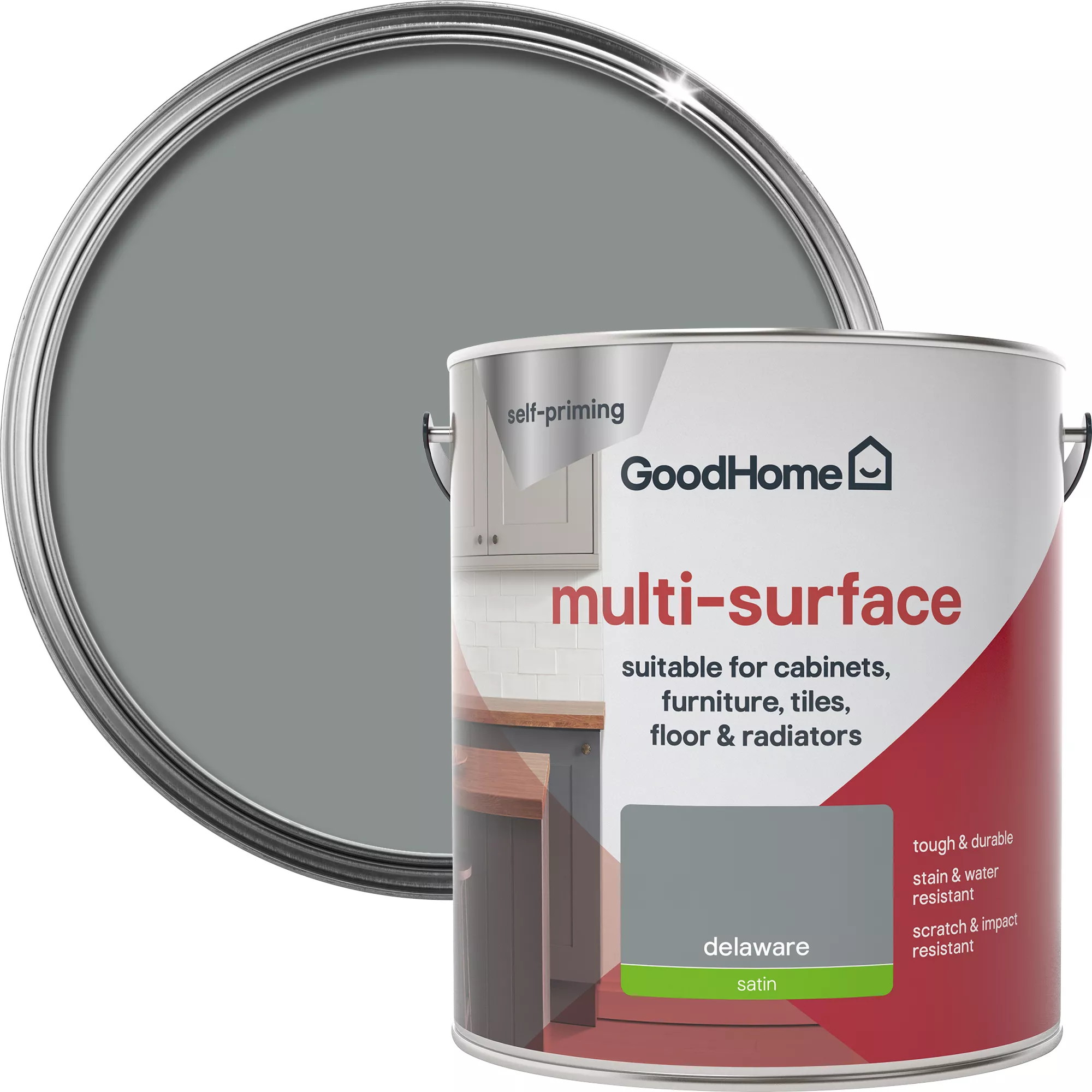 GoodHome Durable Delaware Satin Multi-surface paint, 2L GoodHome Durable Delaware Satin Multi-surface Paint, 2L -Home Paint Store goodhome durable delaware satin multi surface paint 2l3663602586173 21c