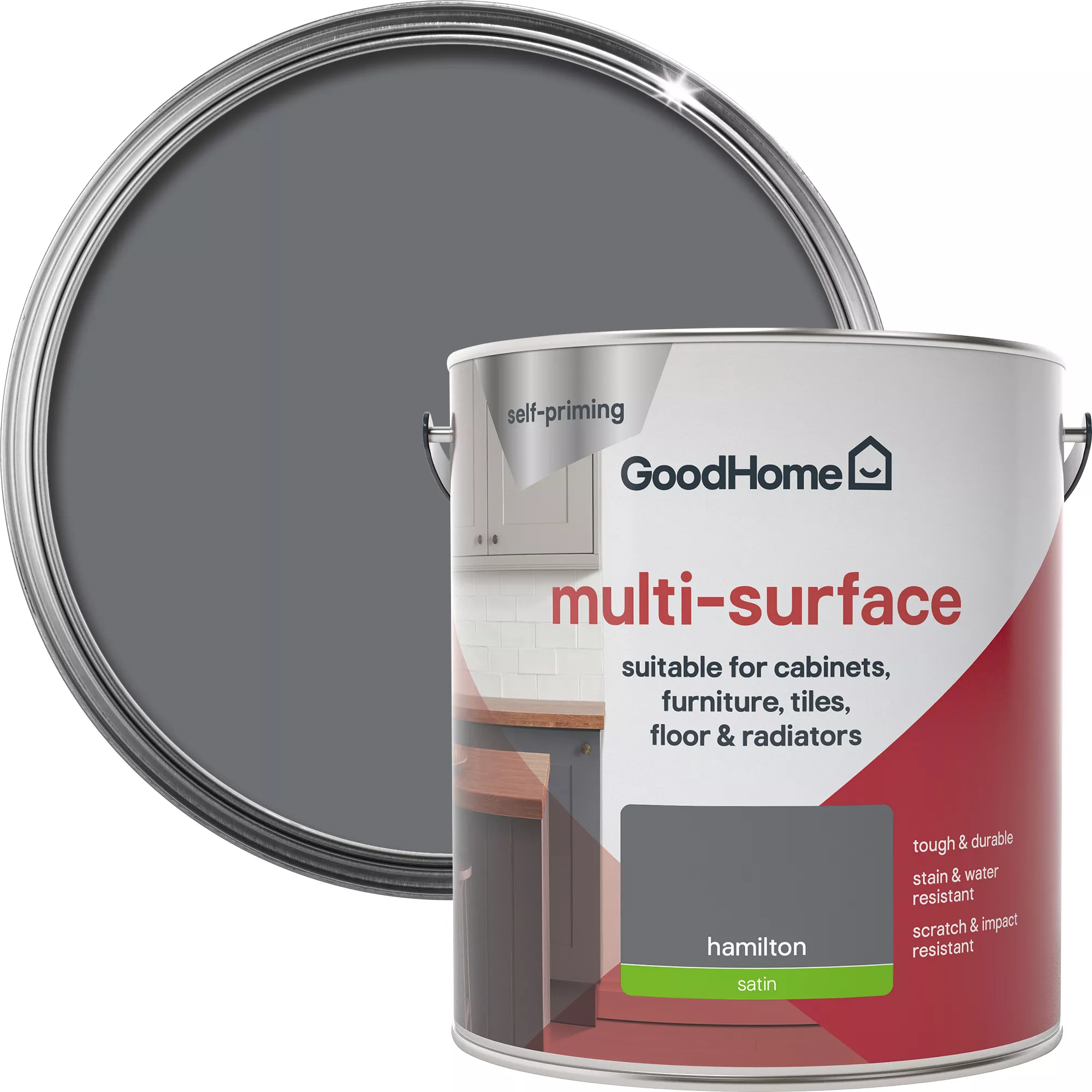 GoodHome Durable Hamilton Satin Multi-surface paint, 2L GoodHome Durable Hamilton Satin Multi-surface Paint, 2L -Home Paint Store goodhome durable hamilton satin multi surface paint 2l3663602586197 21c