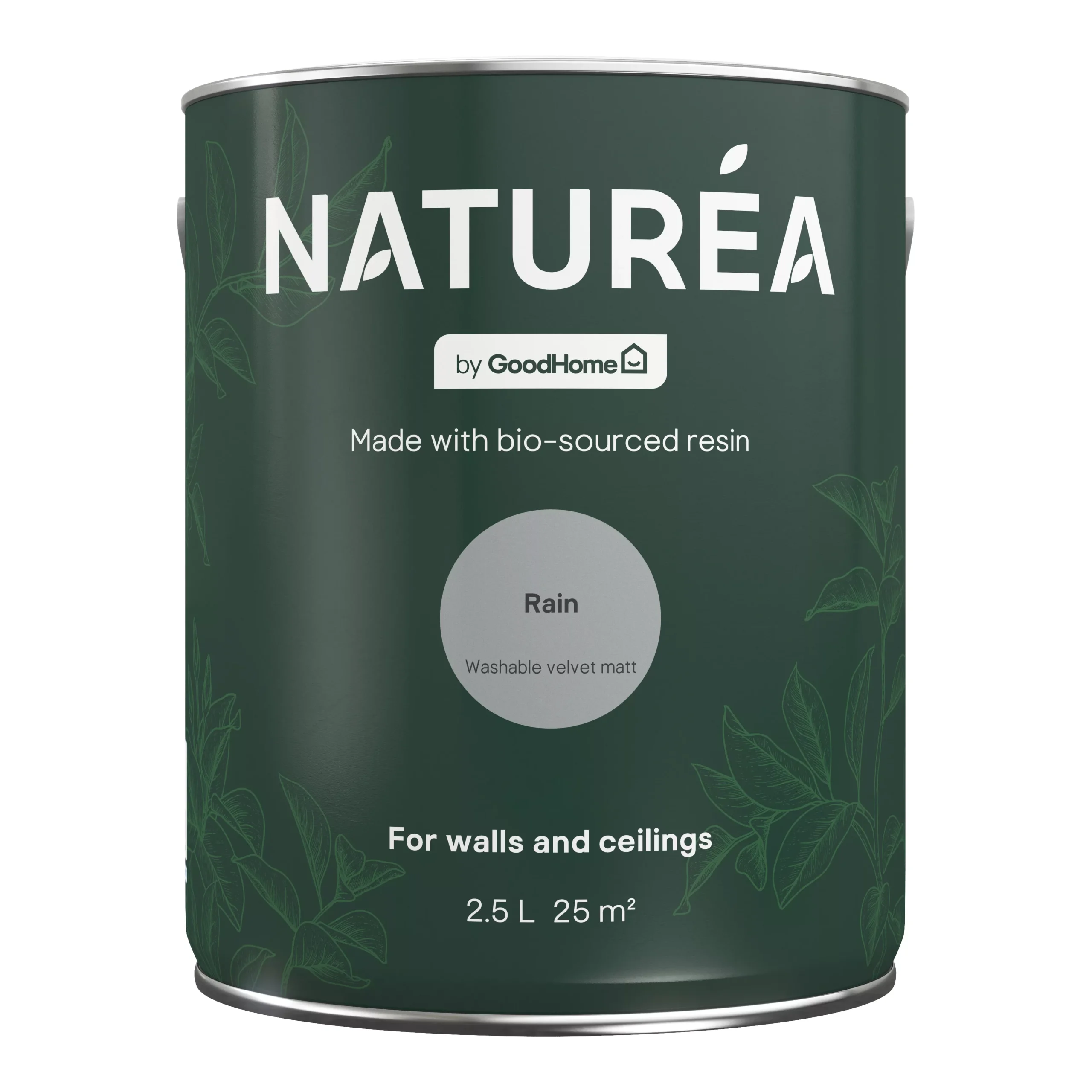 GoodHome Naturéa Rain Velvet matt Wall paint, 2.5L GoodHome Naturéa Rain Velvet Matt Wall Paint, 2.5L -Home Paint Store goodhome naturea rain velvet matt wall paint 2 5l5059340274171 02c scaled
