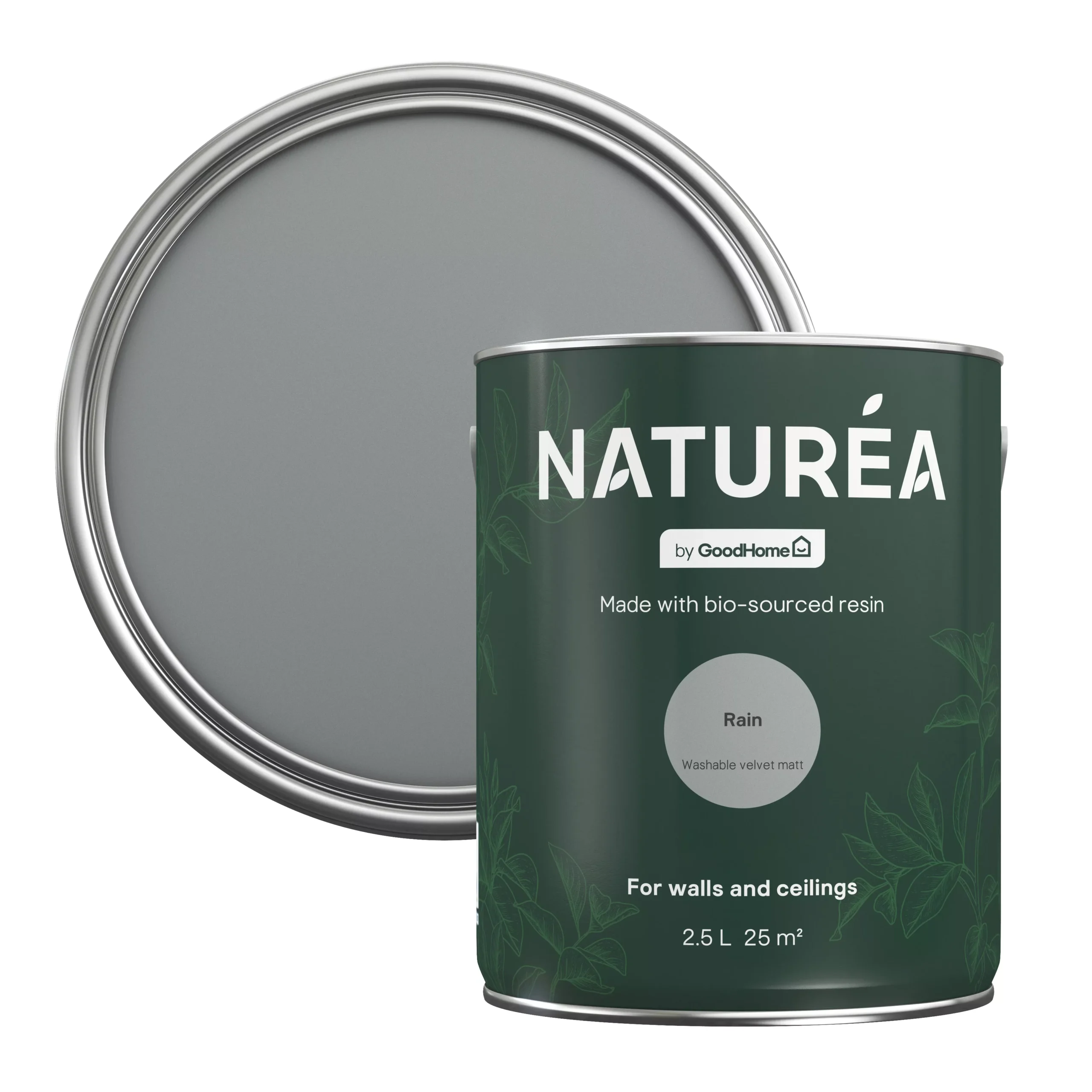 GoodHome Naturéa Rain Velvet matt Wall paint, 2.5L GoodHome Naturéa Rain Velvet Matt Wall Paint, 2.5L -Home Paint Store goodhome naturea rain velvet matt wall paint 2 5l5059340274171 21c scaled