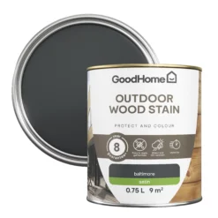 GoodHome Outdoor Baltimore Satin Quick Dry Wood Stain, 750ml