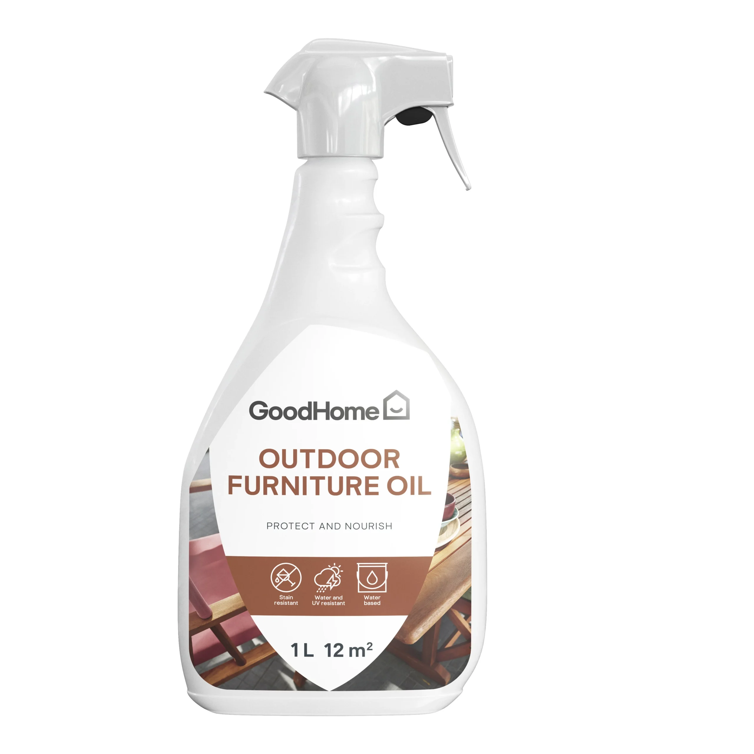GoodHome Outdoor Clear Satin Furniture Protector, 1L GoodHome Outdoor Clear Satin Furniture Protector, 1L -Home Paint Store goodhome outdoor clear satin furniture protector 1l5059340297651 02c scaled
