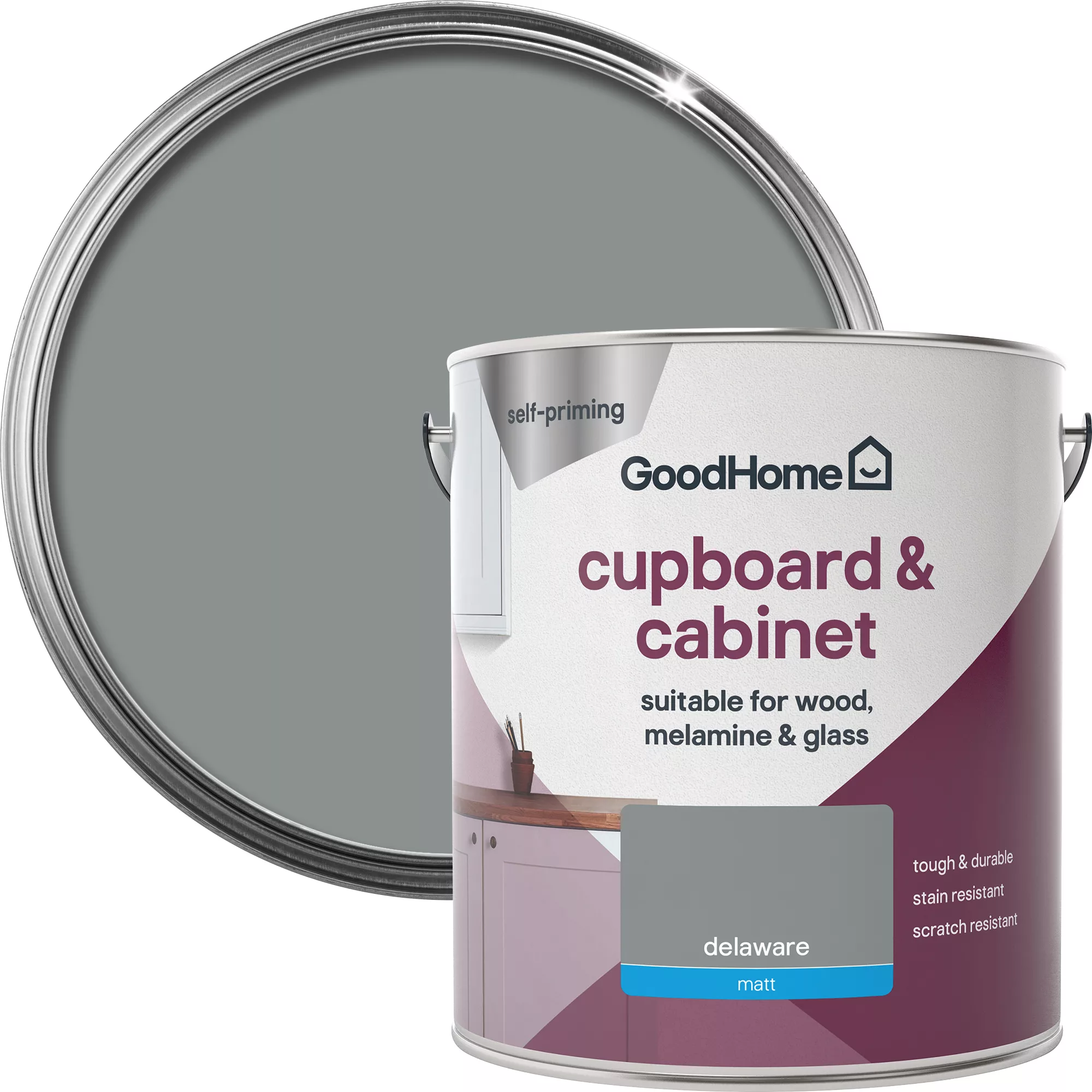 GoodHome Renovation Delaware Matt Cupboard & cabinet paint, 2L GoodHome Renovation Delaware Matt Cupboard & Cabinet Paint, 2L -Home Paint Store goodhome renovation delaware matt cupboard cabinet paint 2l5059340290157 21c