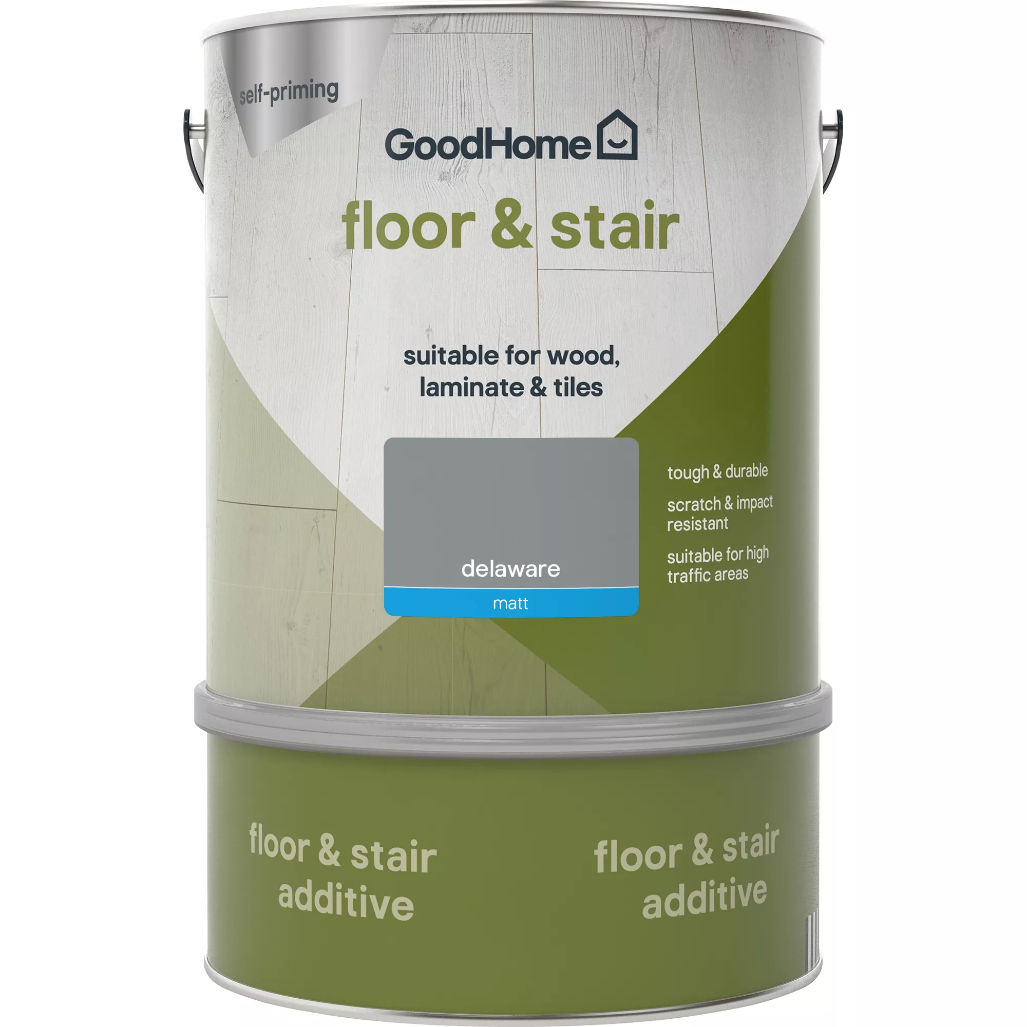 GoodHome Renovation Delaware Matt Floor & stair paint, 2L GoodHome Renovation Delaware Matt Floor & Stair Paint, 2L -Home Paint Store goodhome renovation delaware matt floor stair paint 2l5059340288215 02c