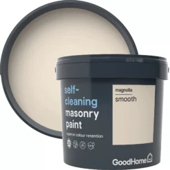 GoodHome Self-cleaning Magnolia Smooth Matt Masonry Paint, 5L -Home Paint Store goodhome self cleaning magnolia smooth matt masonry paint 5l3663602521174 37c