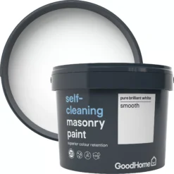 GoodHome Self-cleaning Pure Brilliant White Smooth Matt Masonry Paint, 10L -Home Paint Store goodhome self cleaning pure brilliant white smooth matt masonry paint 10l3663602521921 37c