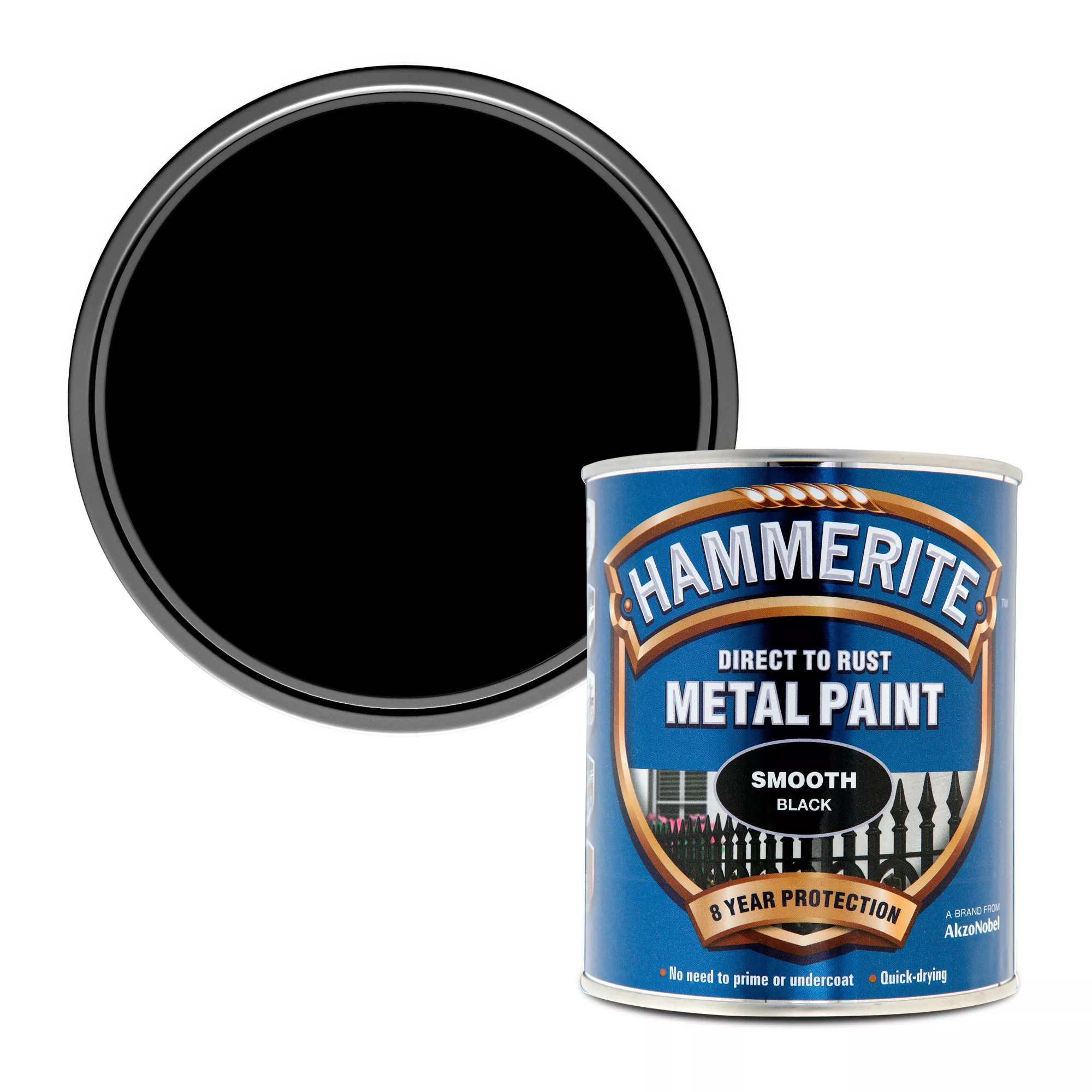 Hammerite Black Gloss Metal paint, 750ml Hammerite Black Gloss Metal Paint, 750ml -Home Paint Store hammerite black gloss metal paint 750ml5011867220161 02c bq