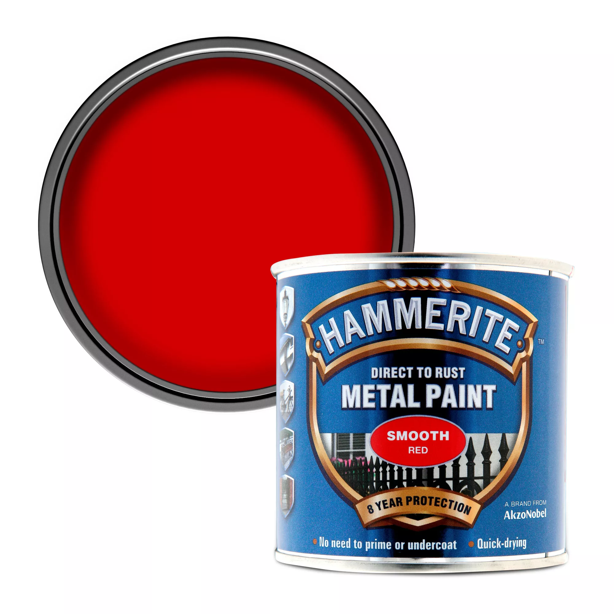 Hammerite Red Gloss Exterior Metal paint, 250ml Hammerite Red Gloss Exterior Metal Paint, 250ml -Home Paint Store hammerite red gloss exterior metal paint 250ml5011867221014 02c bq