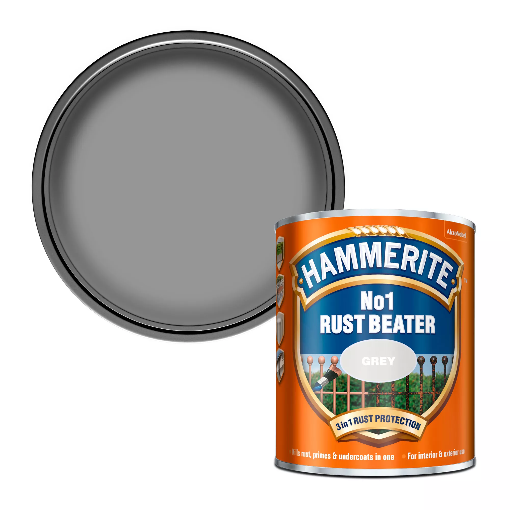 Hammerite Rust beater Grey Iron Primer, 750ml Hammerite Rust Beater Grey Iron Primer, 750ml -Home Paint Store hammerite rust beater grey iron primer 750ml5010212641477 02c bq