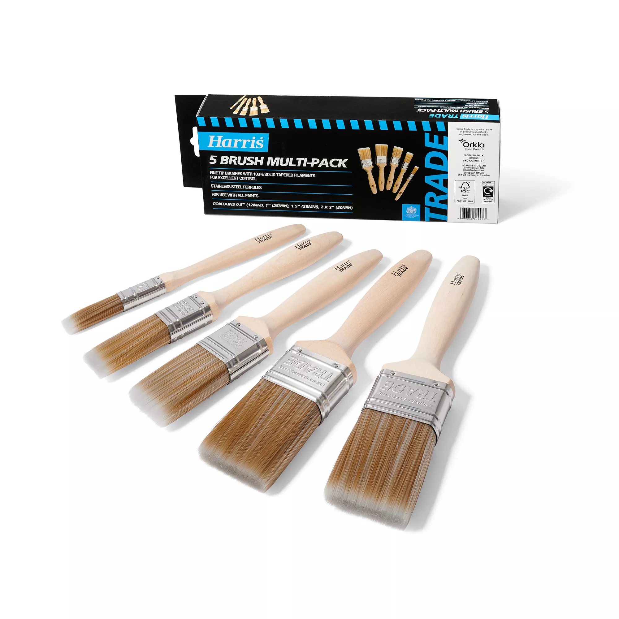 Harris Trade Fine tip Paint brush, Pack of 5 Harris Trade Fine Tip Paint Brush, Pack Of 5 -Home Paint Store harris trade fine tip paint brush pack of 55000253349951 02c BQ